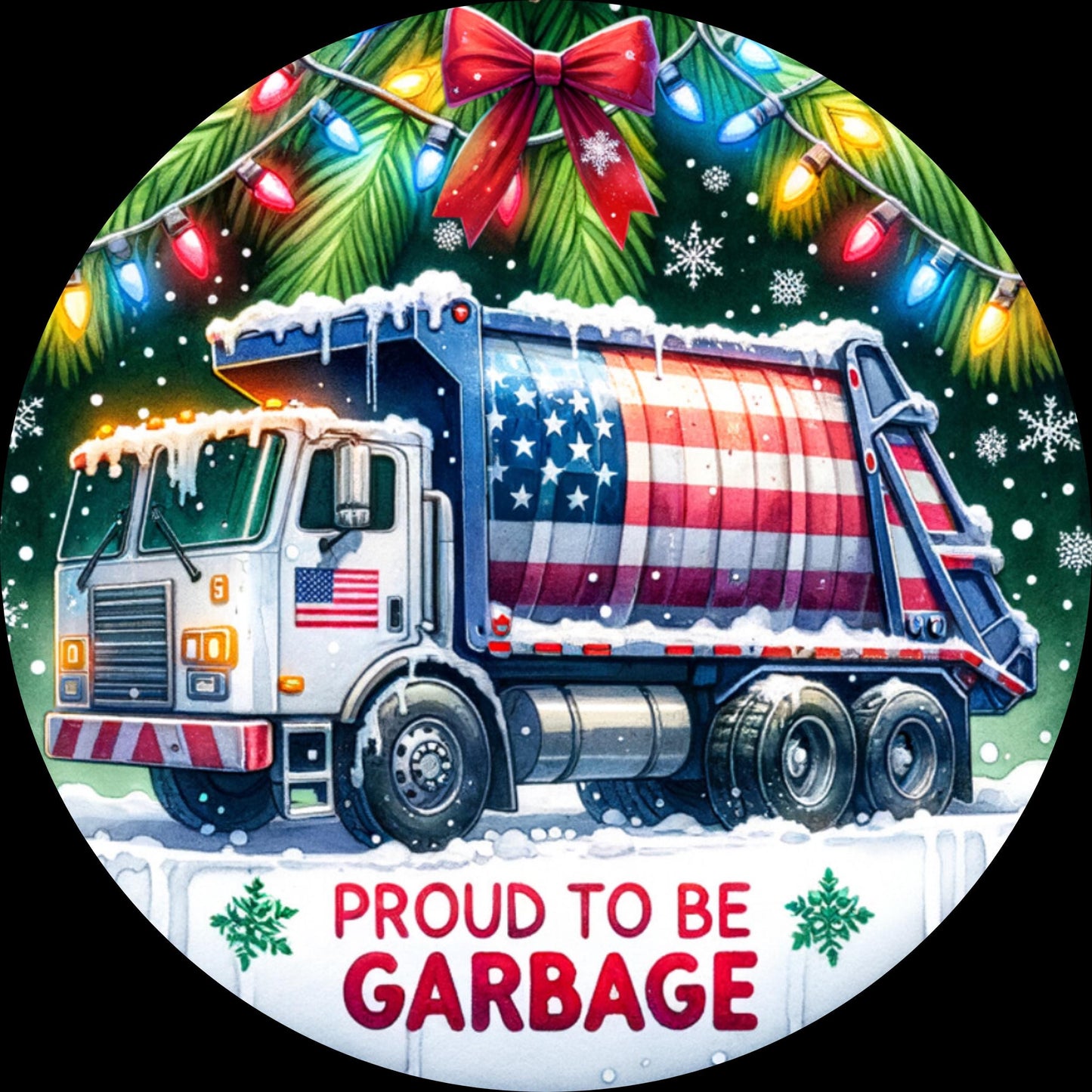 UV DTF Sticker print Proud to be garbage or Trump 2024 round Christmas Ornament decals, tumbler decal, permanent sticker.#7247