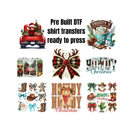 DTF ready to press transfer. PRE Built Country Christmas gang sheet. Direct to film heat press transfer. DTF Print, Heat Transfer #11071