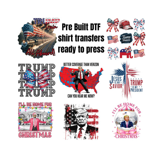 DTF ready to press transfer,PRE Built Trump Patriotic & Christmas gang sheet,Direct to film heat press transfer,DTF Print,Heat Transfe#11072