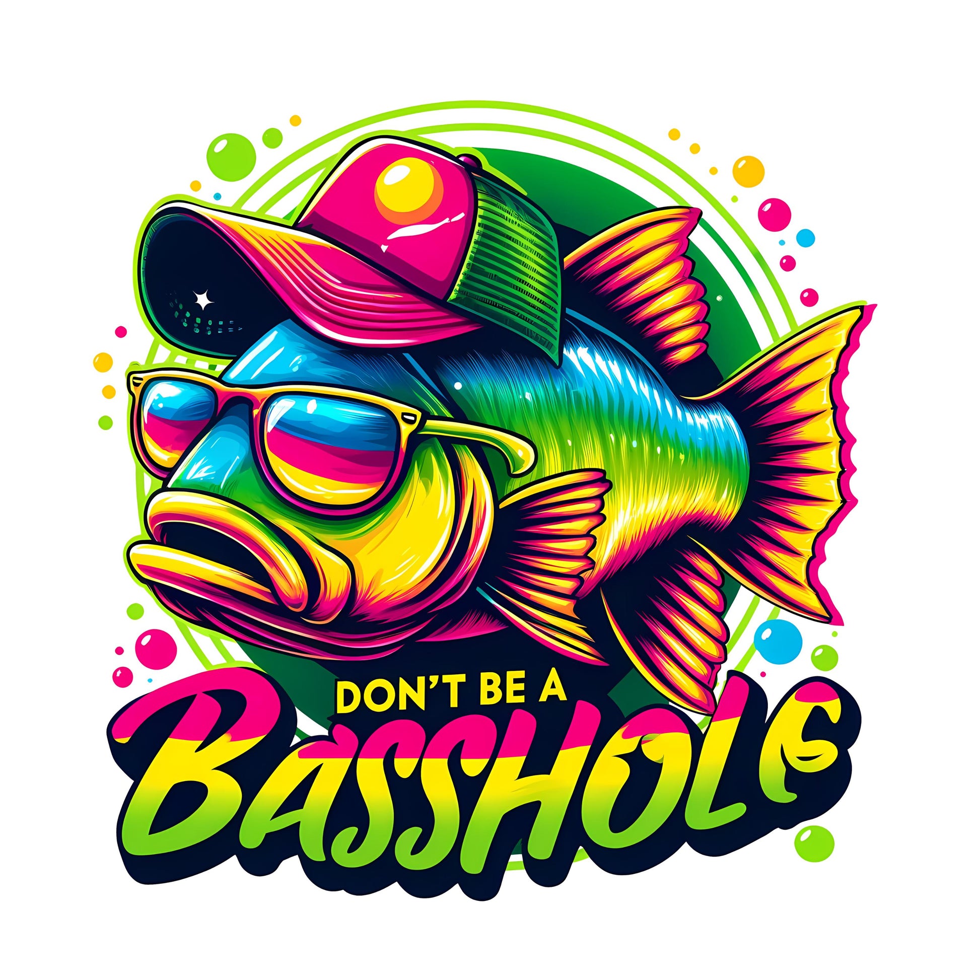 UV DTF Sticker print Don't be a Basshole fishing humor decal, tumbler decal, permanent sticker. #4304