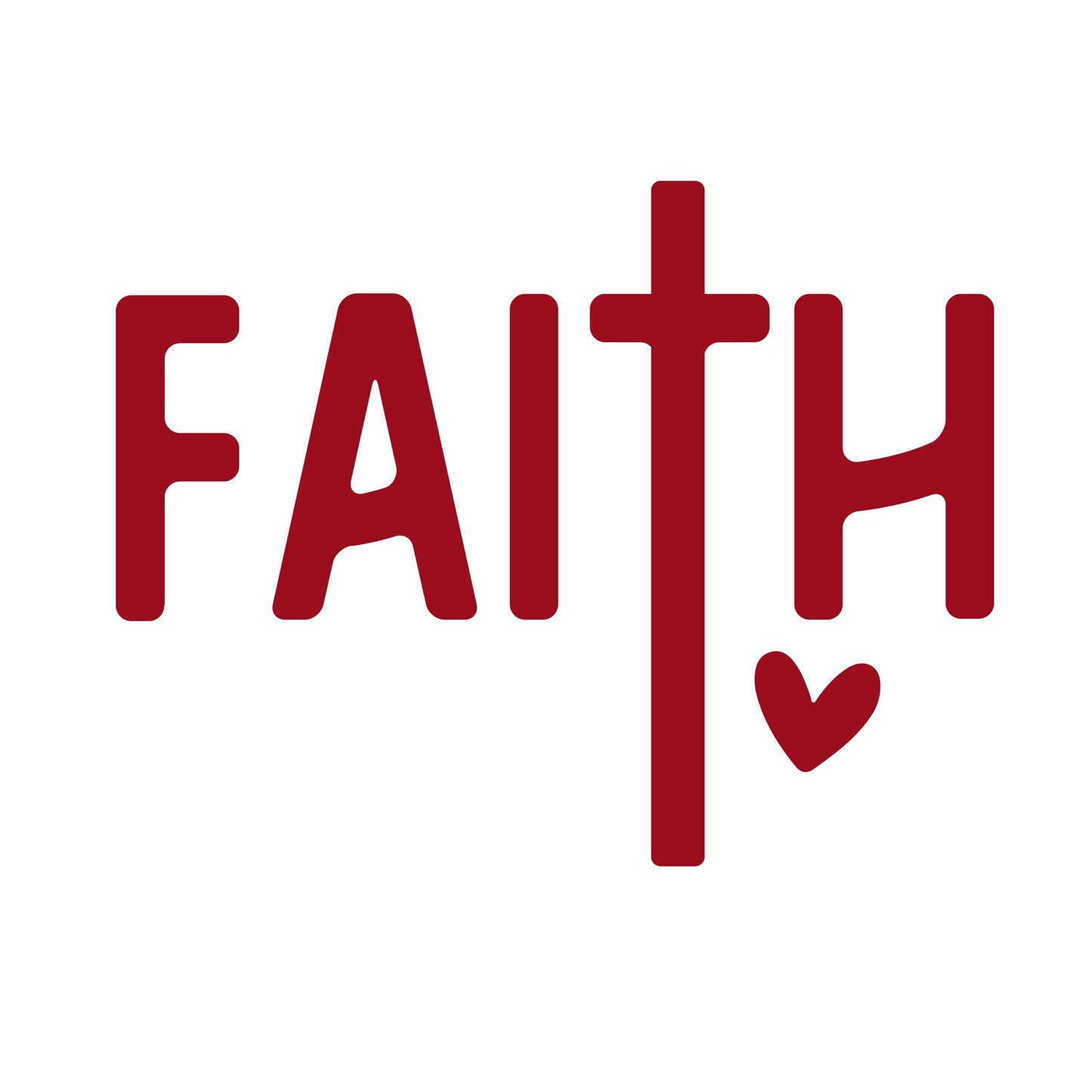 UV DTF Sticker print Faith and cross red heart decal, tumbler decal, permanent sticker. #4307