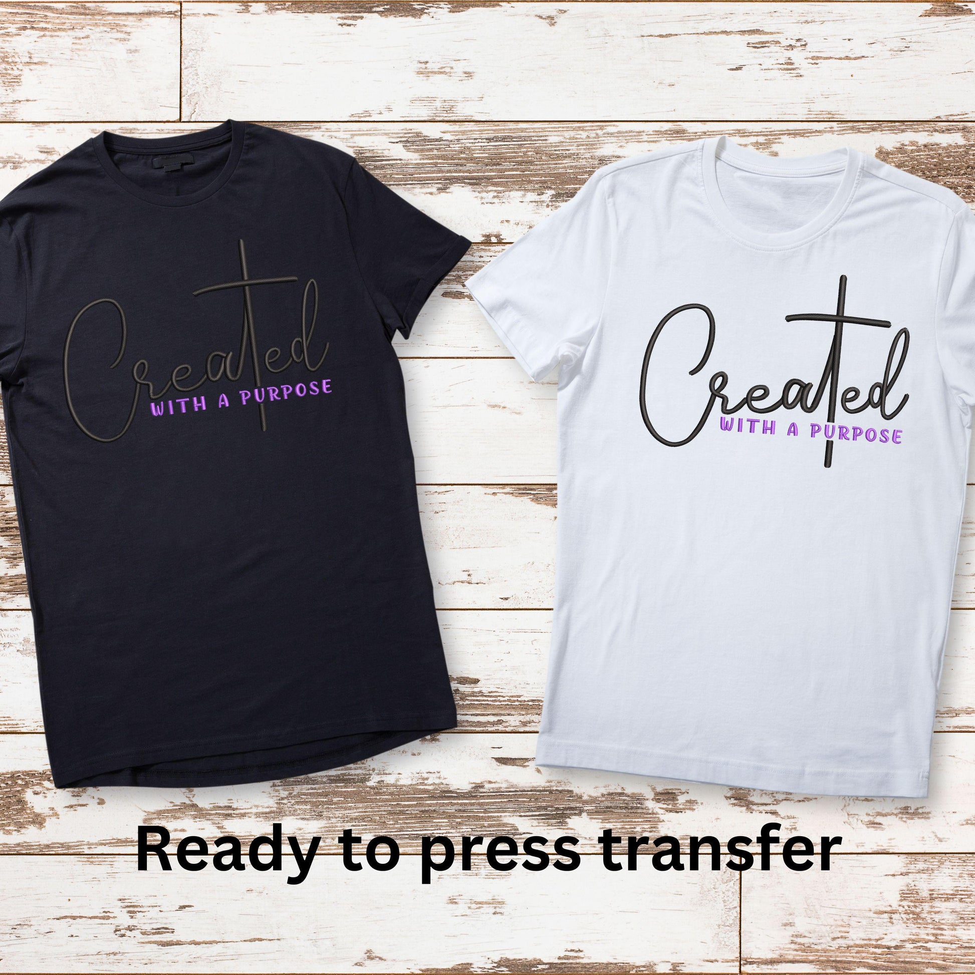 DTF ready to press transfer. Created with a purpose embroidery look alike. Direct to film heat press transfer.DTF Print,Heat Transfer.#11090