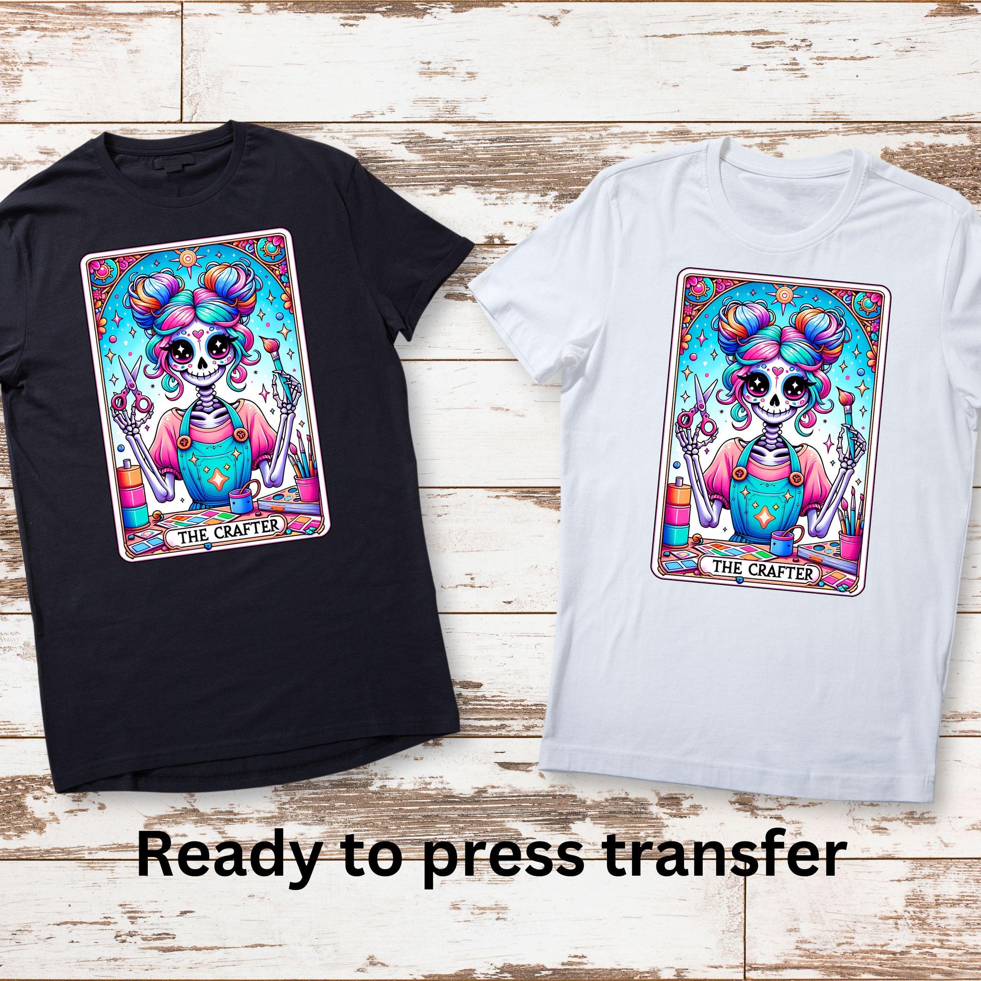 DTF ready to press transfer. Crafter Tarot Card. Direct to film heat press transfer. DTF Print, Heat Transfer #11112