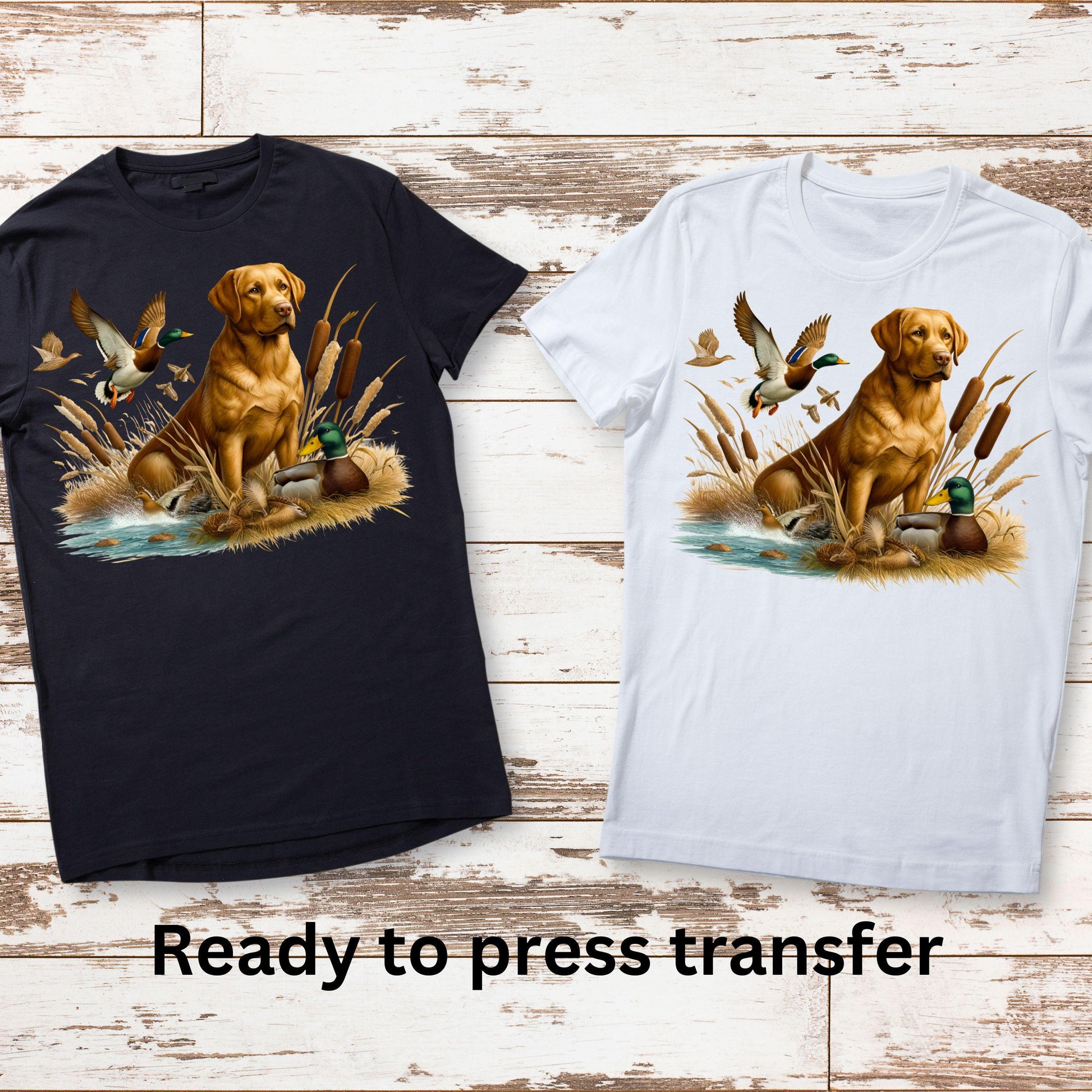 DTF ready to press transfer. Labrador dog hunting, Direct to film heat press transfer. DTF Print, Heat Transfer #11179