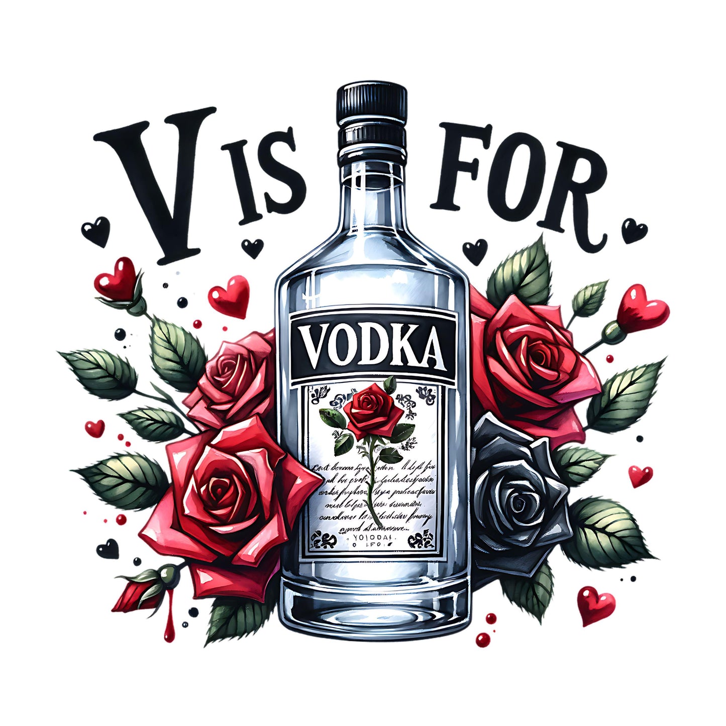 UV DTF Sticker print. V is for Vodka decal, tumbler decal, permanent sticker. UV decal #7254