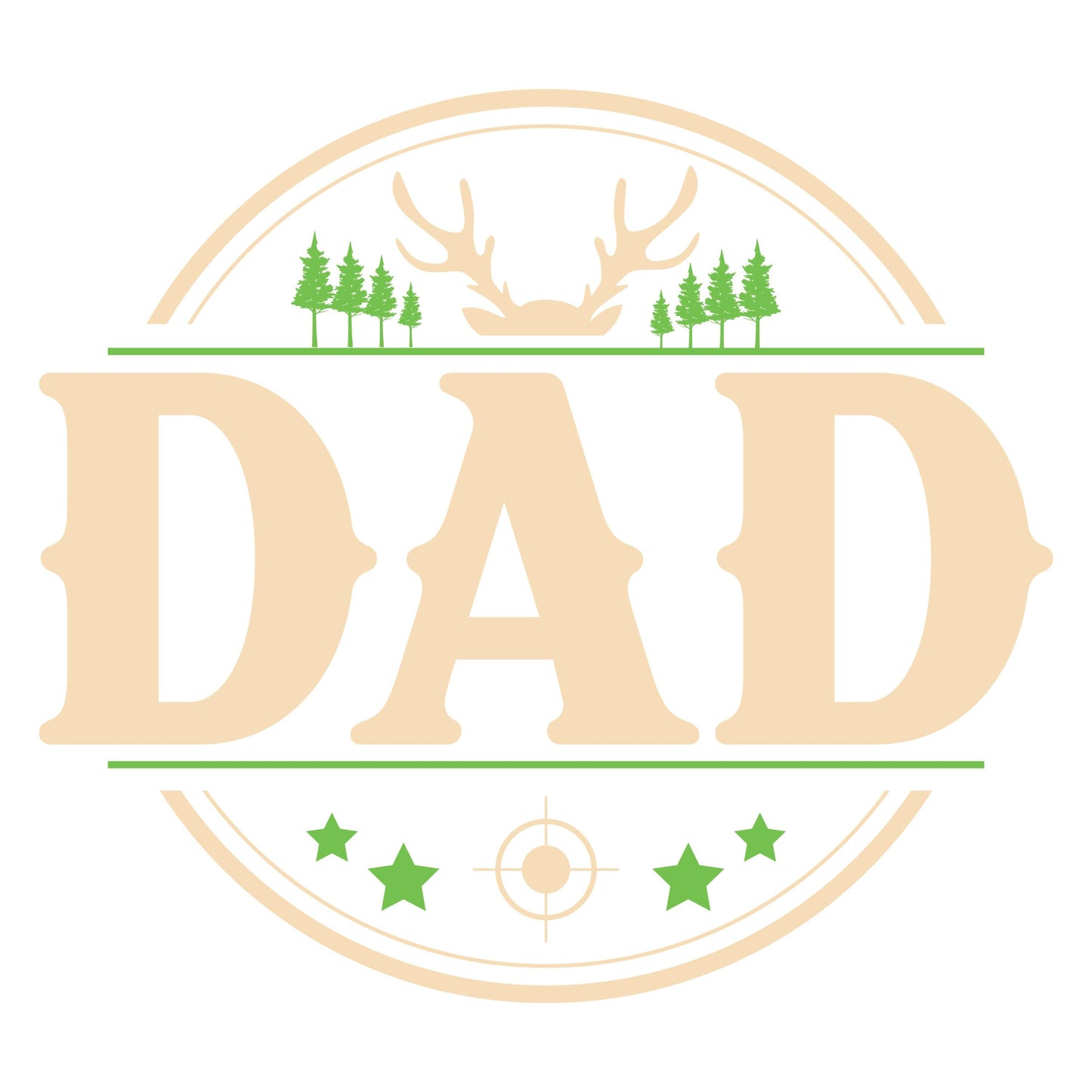 UV DTF Sticker print Dad deer target hunter decal, tumbler decal, permanent sticker. #4303