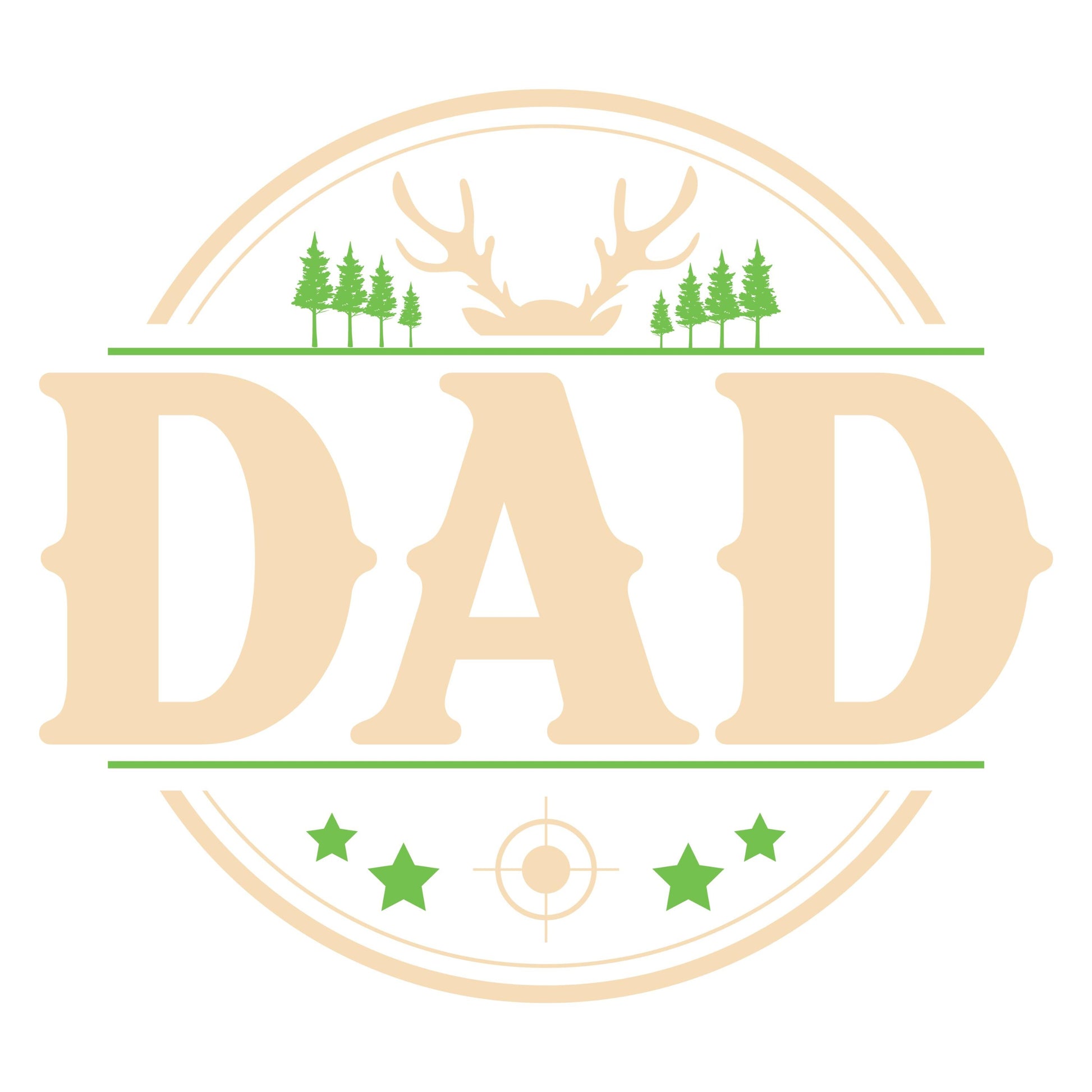 UV DTF Sticker print Dad deer target hunter decal, tumbler decal, permanent sticker. #4303