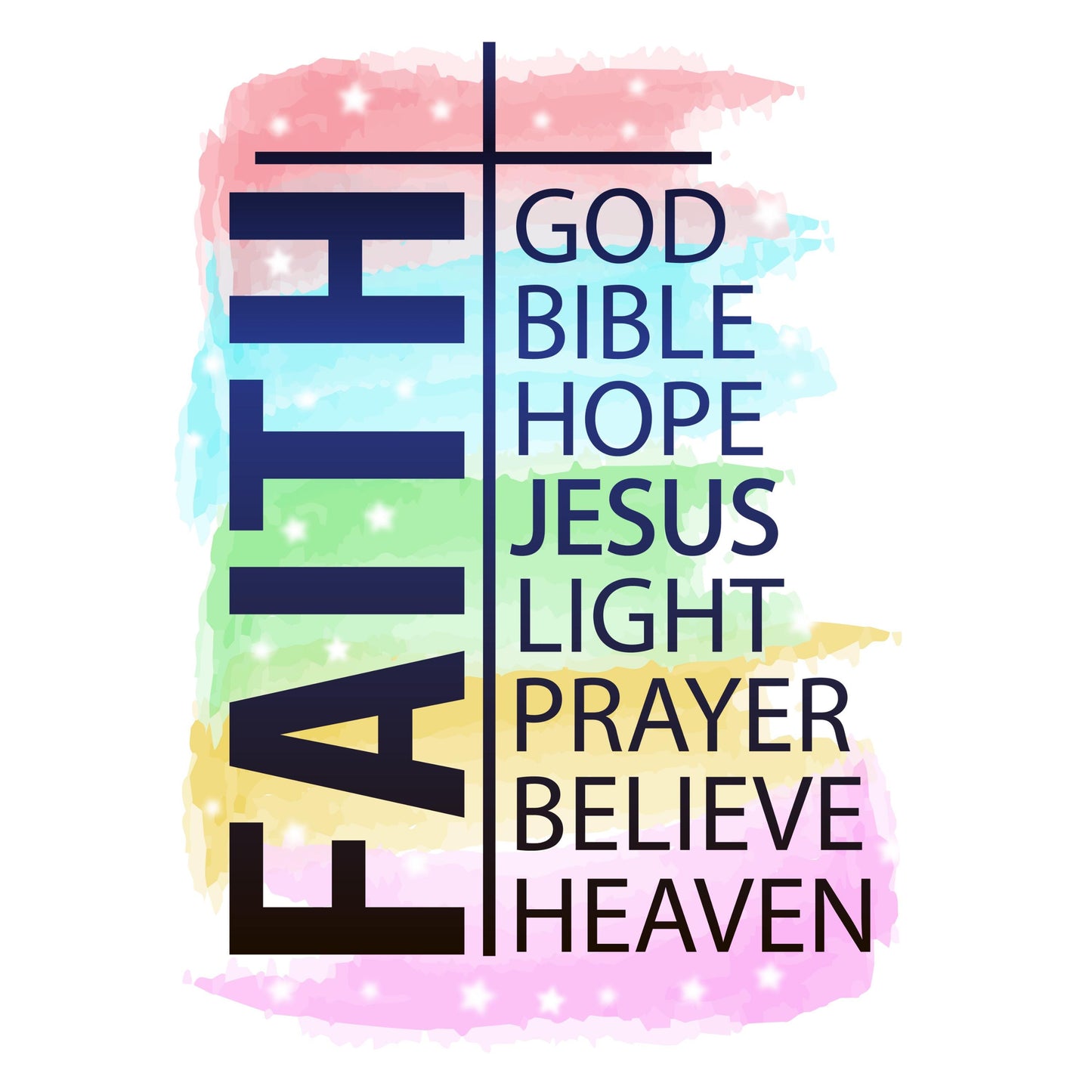 UV DTF Sticker print Faith watercolors Christian motivational decal, tumbler decal, permanent sticker. #4308