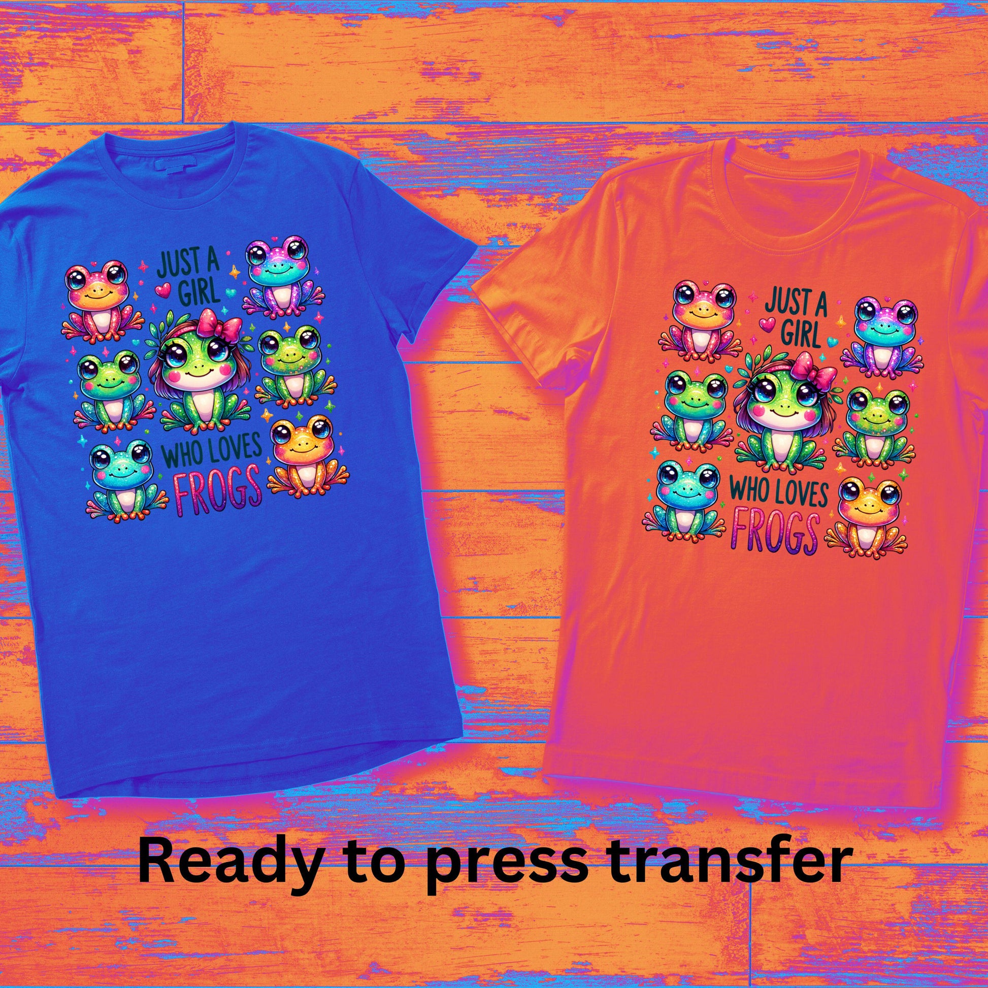 DTF ready to press transfer. Just a girl that loves frogs cute frog croquette, Direct to film heat press transfer #11231