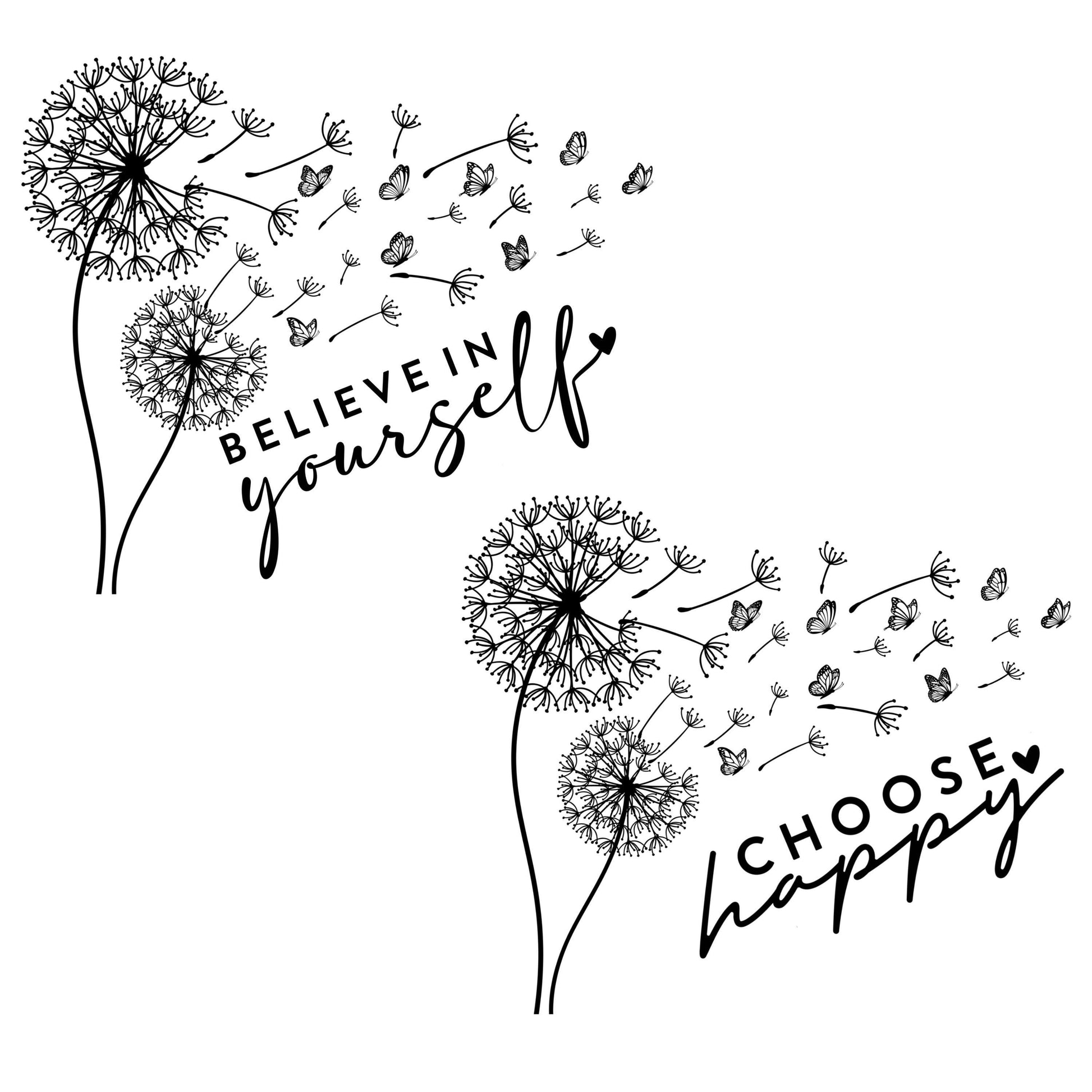 UV DTF Sticker print Dandelion Choose happy or believe in yourself decal, tumbler decal #4331