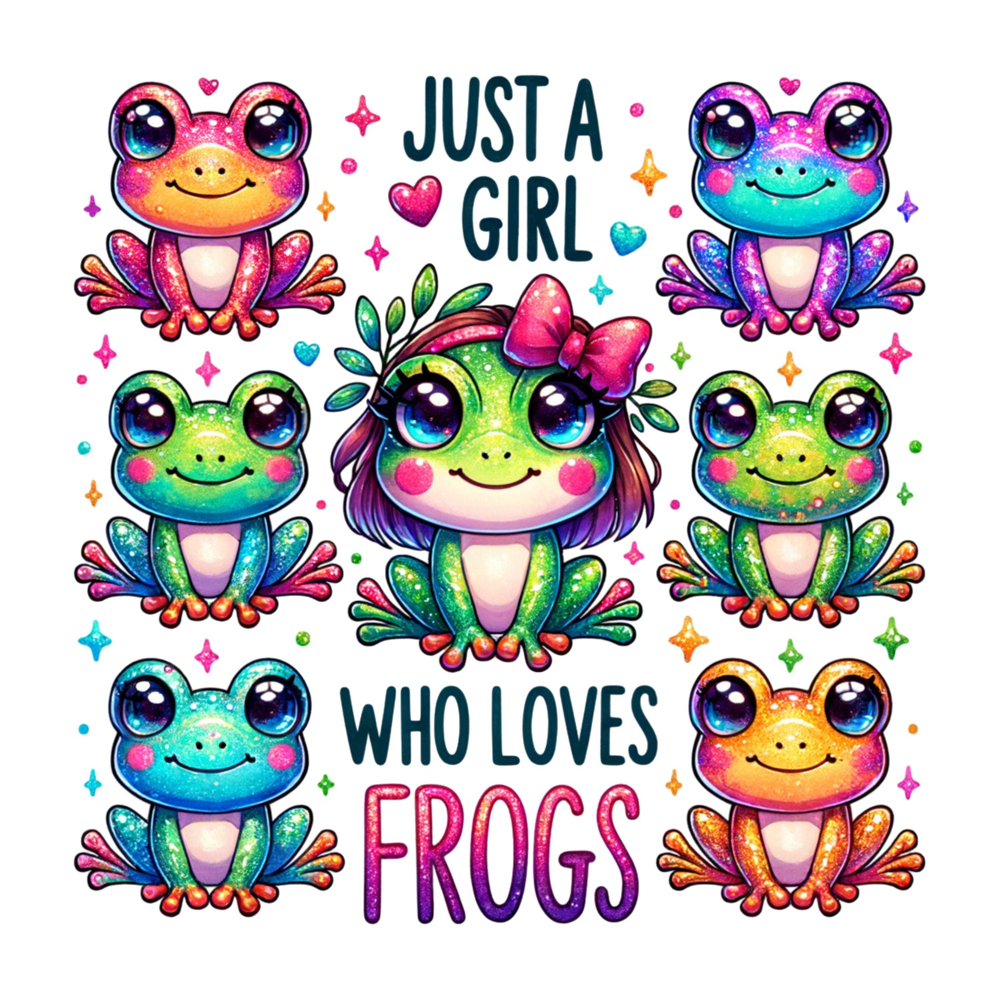 UV DTF Sticker print Just a girl that loves frogs cute frogs Element sheet decal, tumbler decal #4334