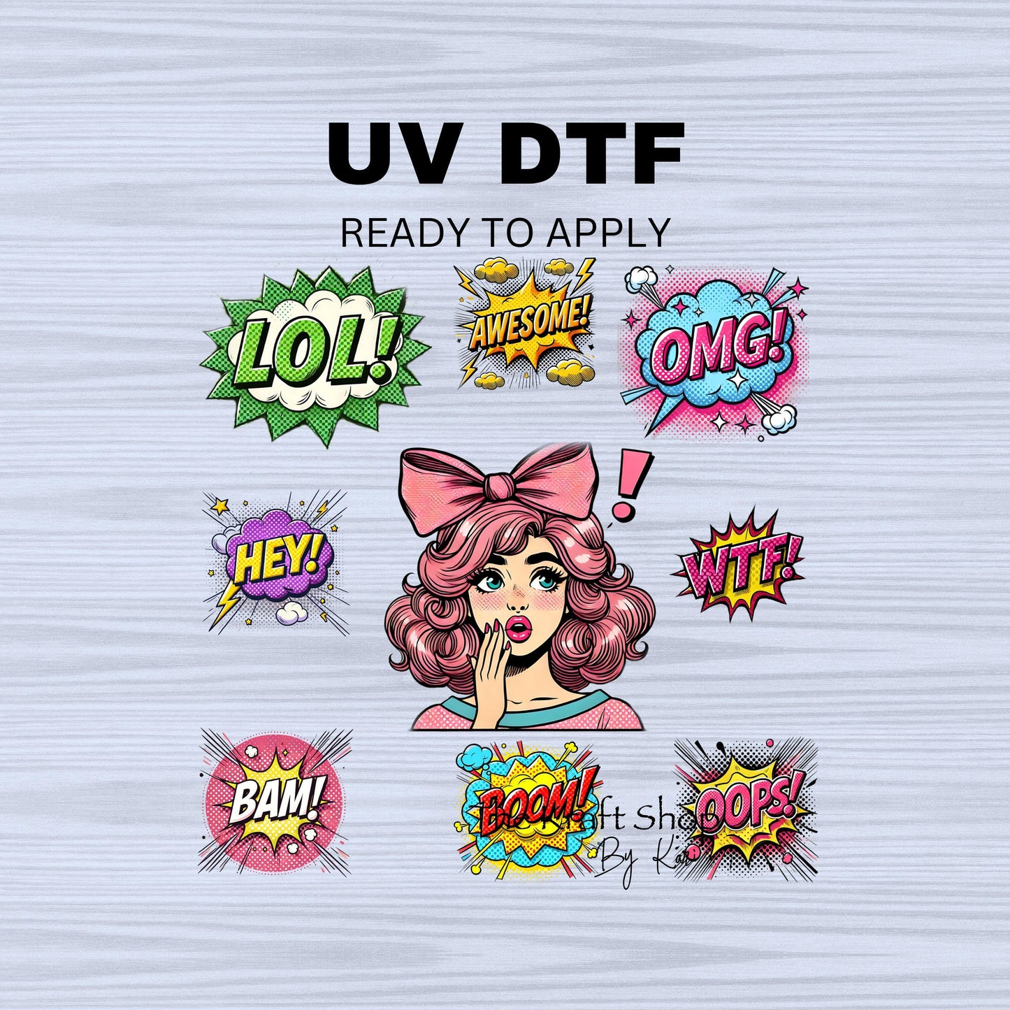 UV DTF Sticker print Pop Art sassy girls variety of Element sheets decals, tumbler decal #10128