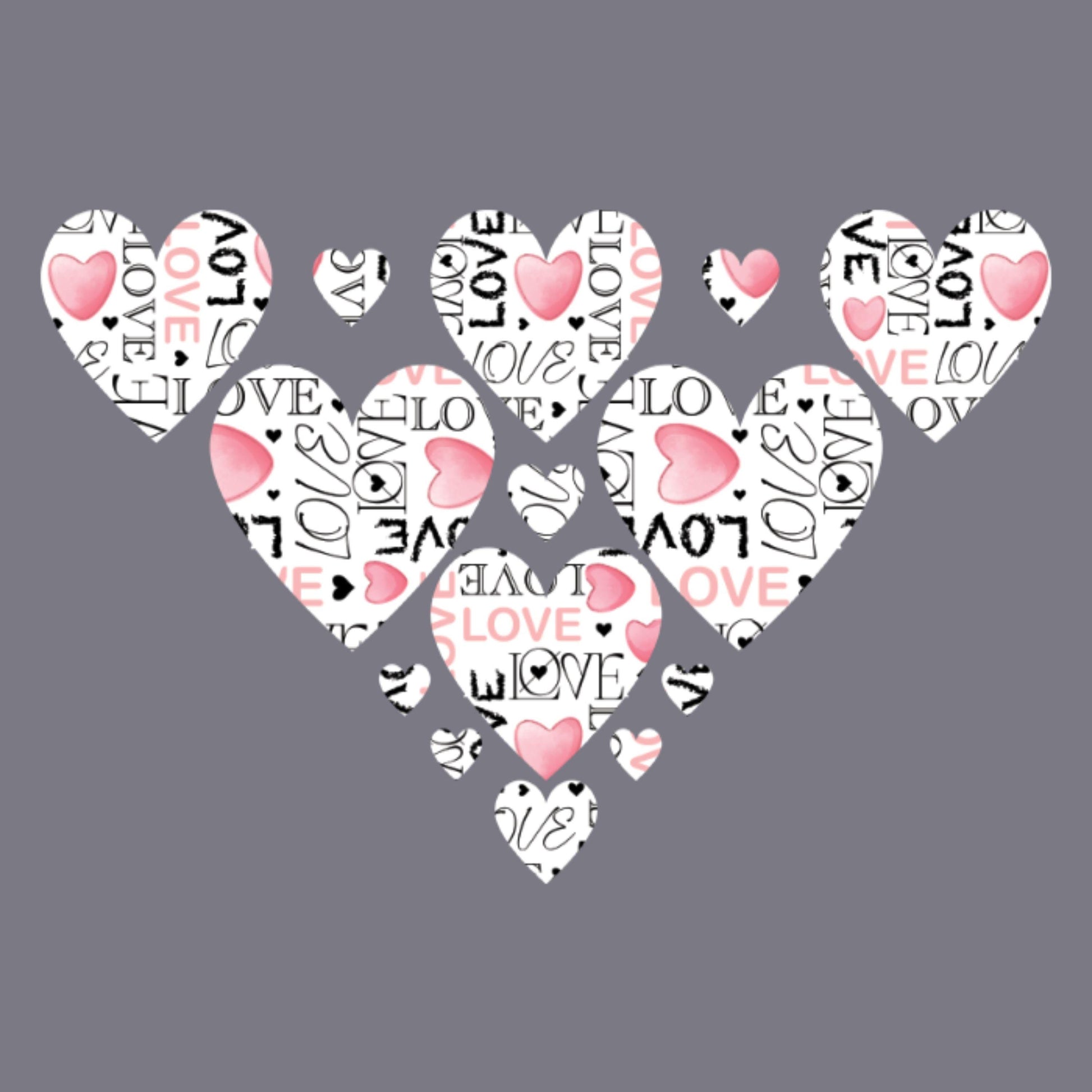 UV DTF Sticker print. Pink Heart Love V Split decal, tumbler decal, permanent sticker. UV wrap for glass can tumbler. #7265