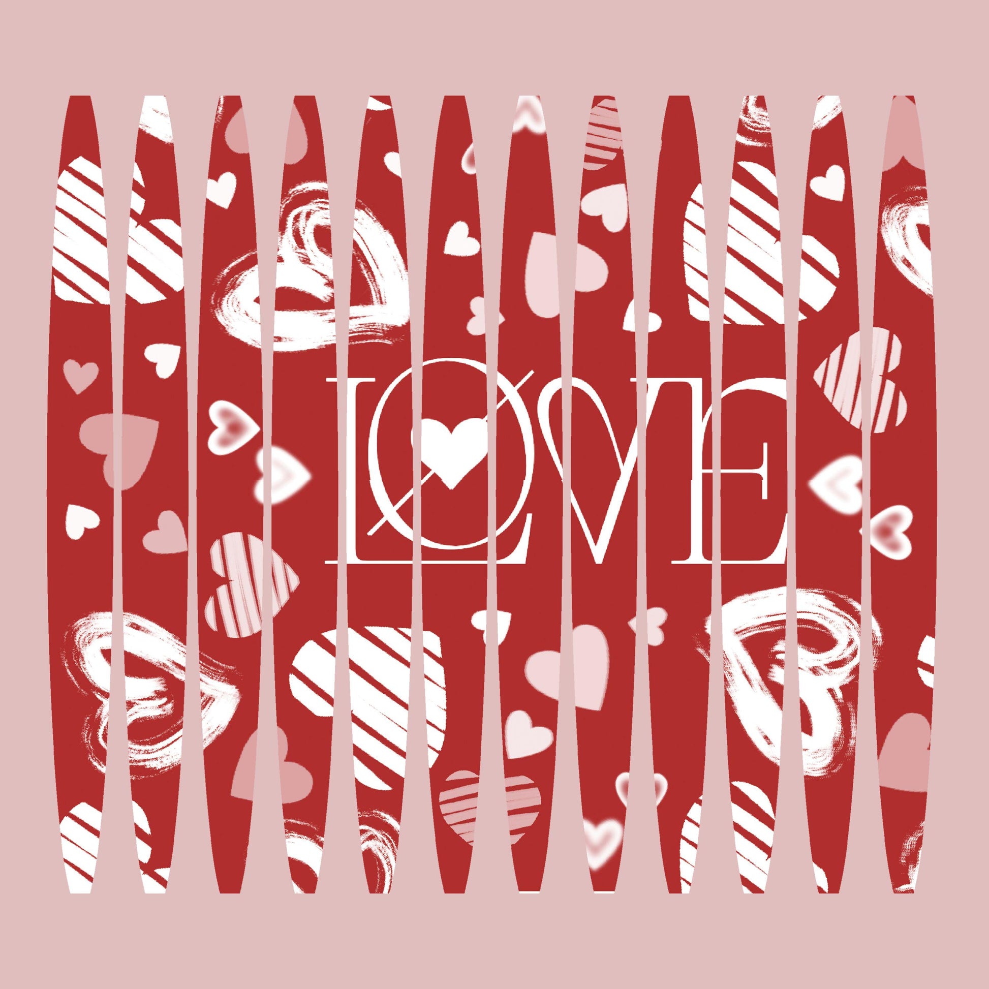 UV DTF Sticker print. Red Love Valentines Day stripe pattern template wrap for 20 oz tumblers or diy project made with UV dtf decals. #7266