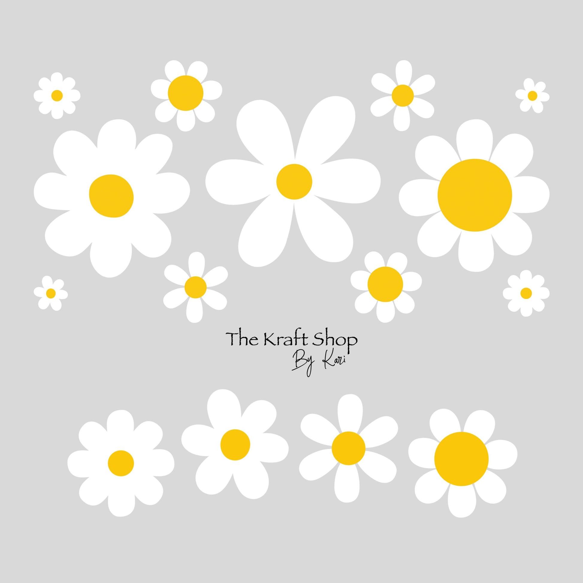 UV DTF 40 oz ready to apply Daisy flowers wrap decal , quencher tumbler decal, permanent sticker .#3078