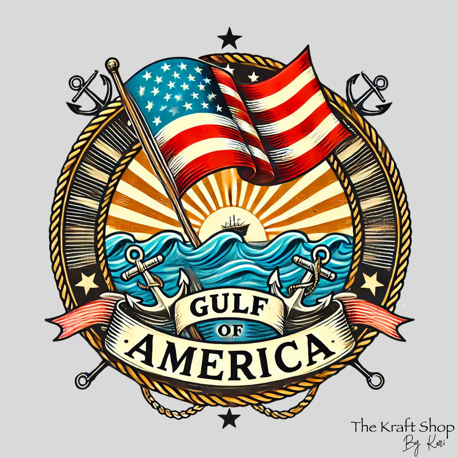 UV DTF Sticker print Gulf Of America decal, tumbler decal, permanent sticker. #4384