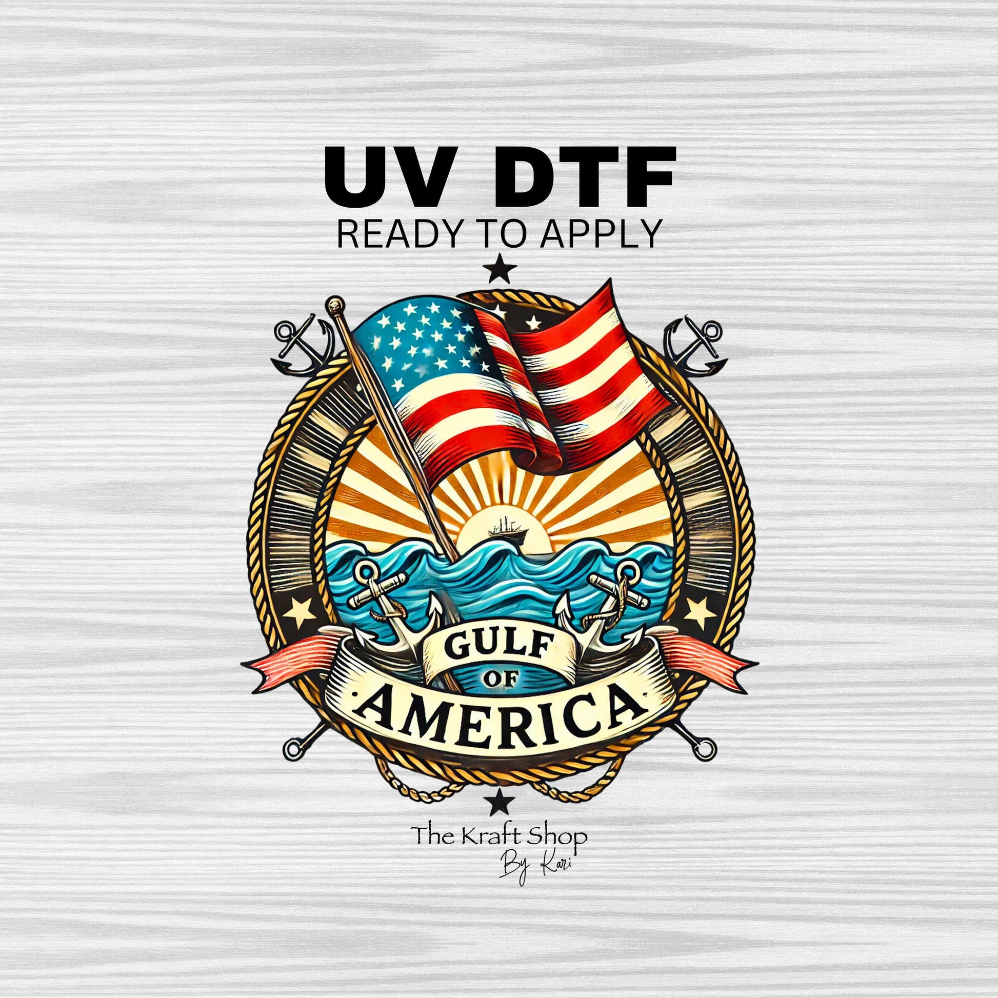 UV DTF Sticker print Gulf Of America decal, tumbler decal, permanent sticker. #4384