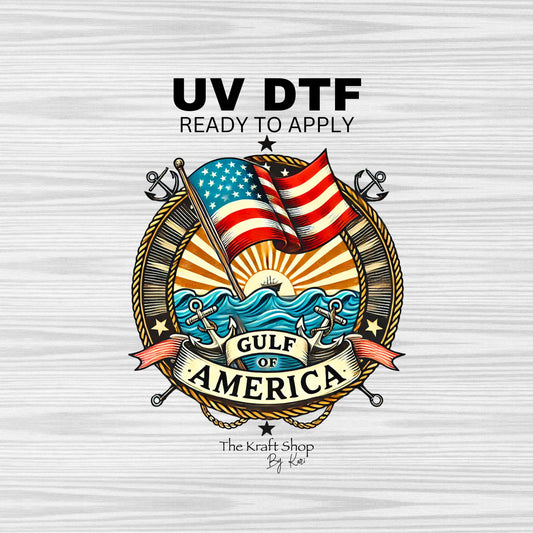 UV DTF Sticker print Gulf Of America decal, tumbler decal, permanent sticker. #4384