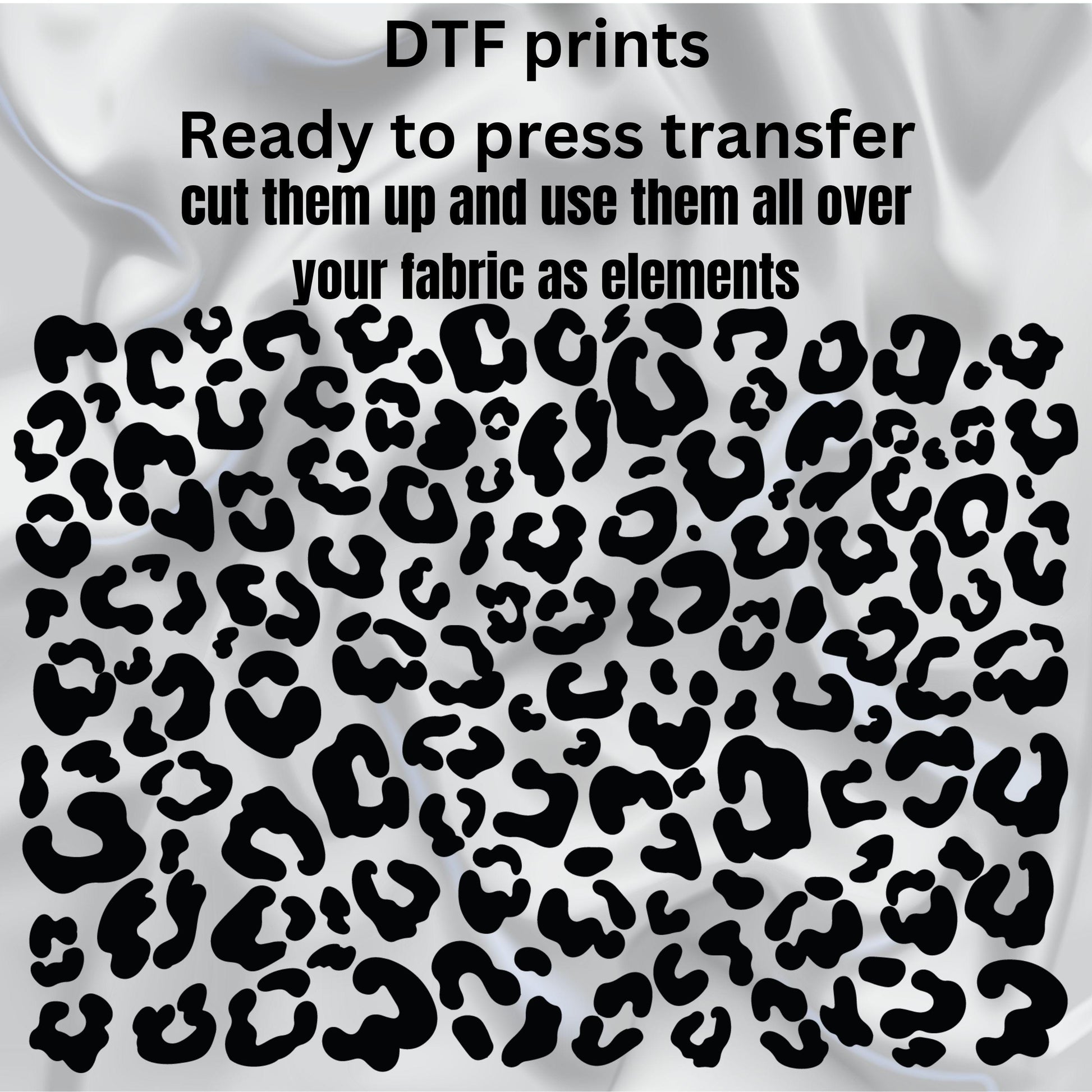 DTF ready to press transfer. Leopard spots element DTF sheet for shirts, Direct to film heat press transfer. #11346