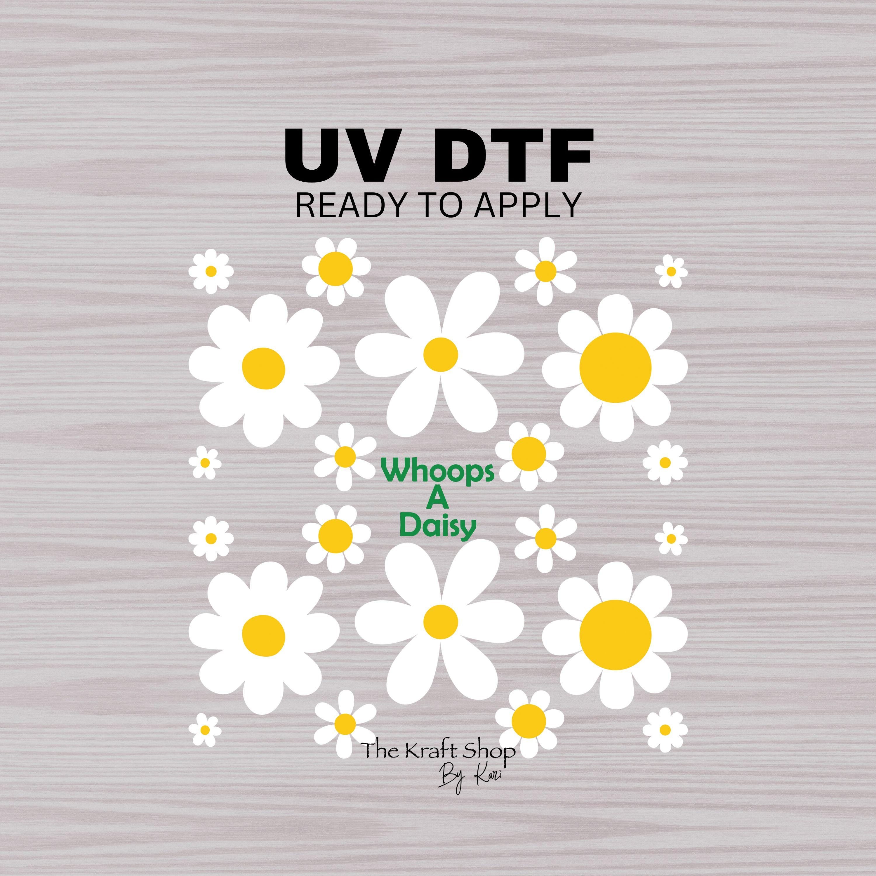 UV DTF Sticker print Whoops a Daisy flower element bundle of decals, t ...