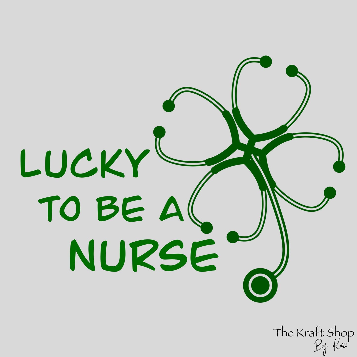 UV DTF Sticker print. Lucky Nurse four leaf clover of stethoscopes St Patrick's Day tumbler decal. #7284