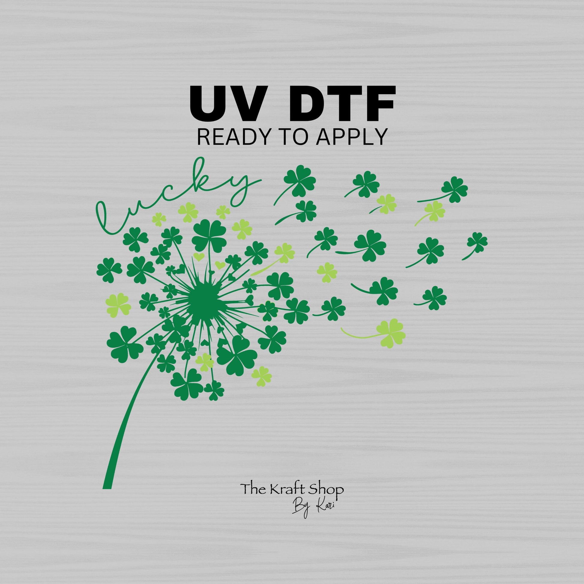 UV DTF Sticker print. Lucky Dandelion St Patrick's Day tumbler decal. #7285