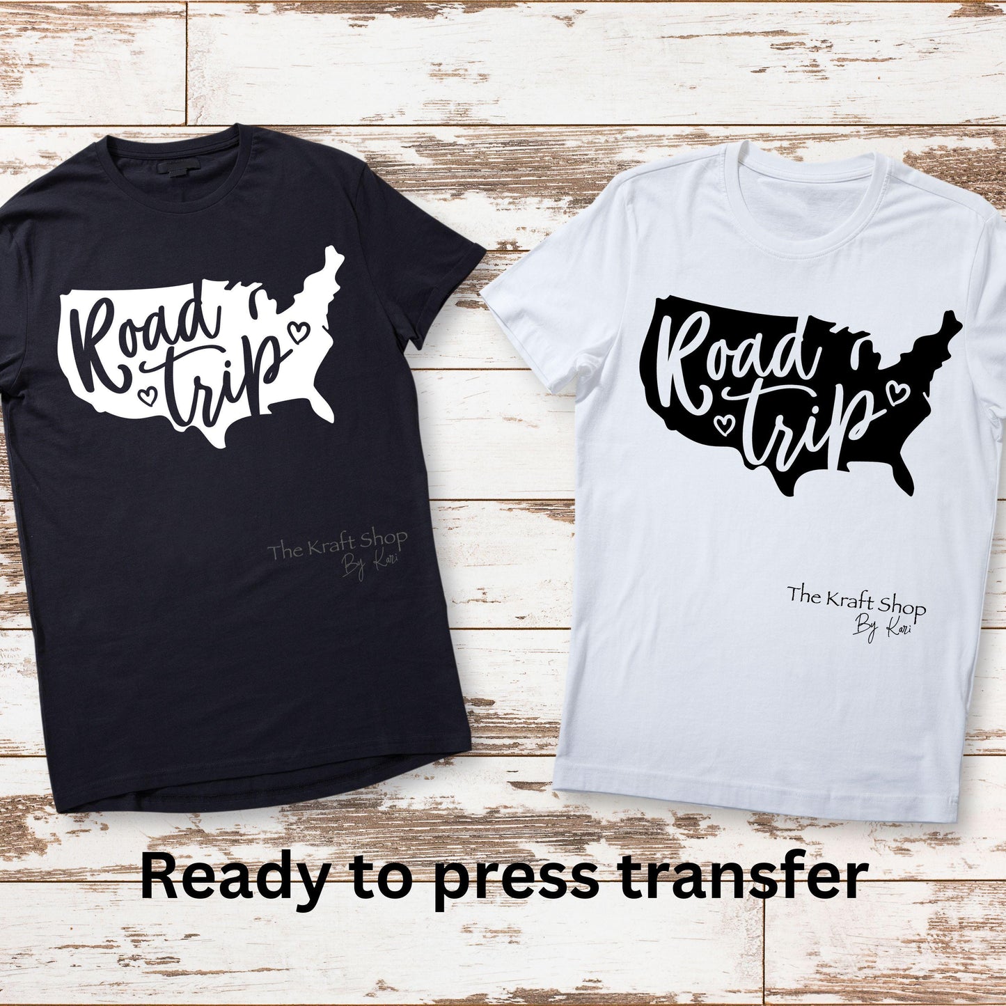 DTF ready to press transfer. Road trip America outline shirt transfer, Direct to film heat press transfer. #11347