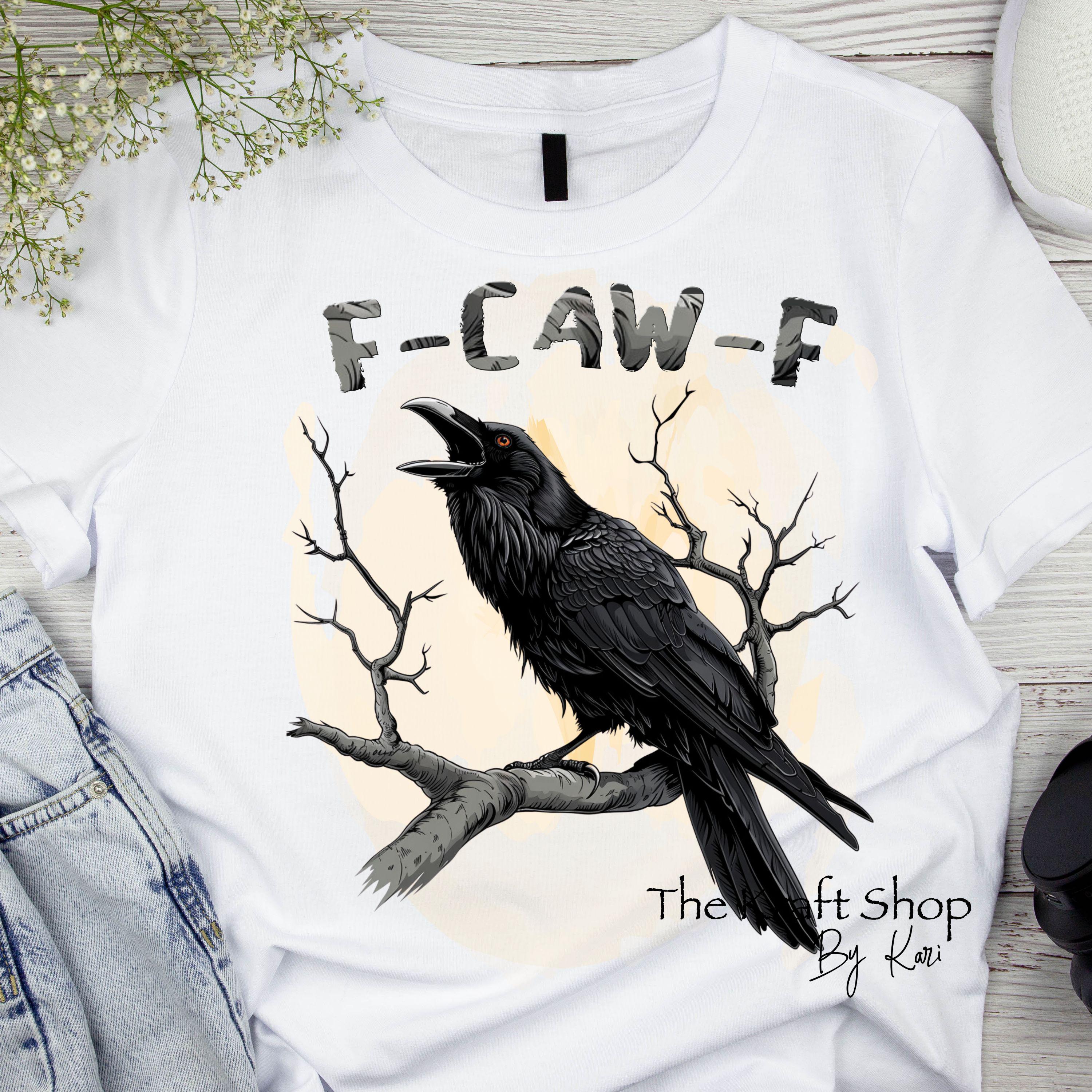 Camisa De Cuervo Negro, Camiseta F-Caw-F, Divertida Camiseta De Pájaro