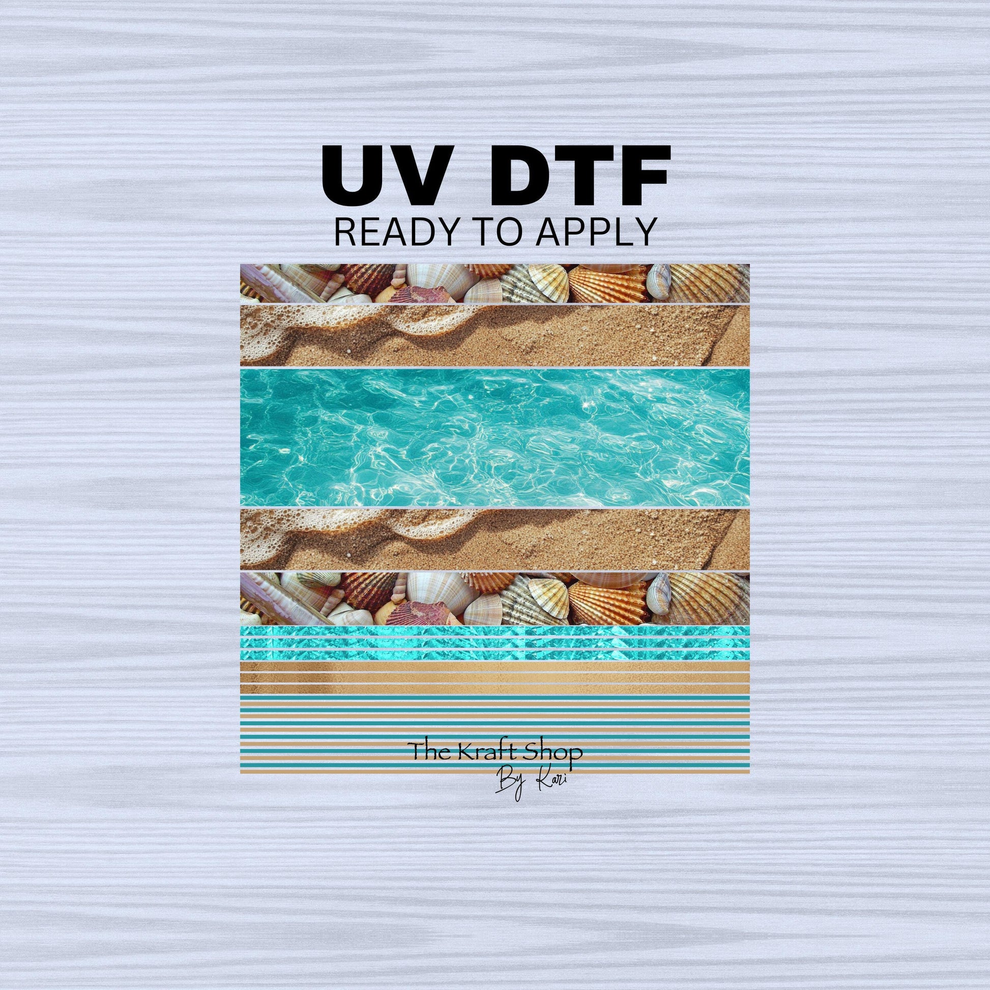 UV DTF Sticker prints. Beach bands with pin stripes element sheet bundle decal, permanent sticker. #10220