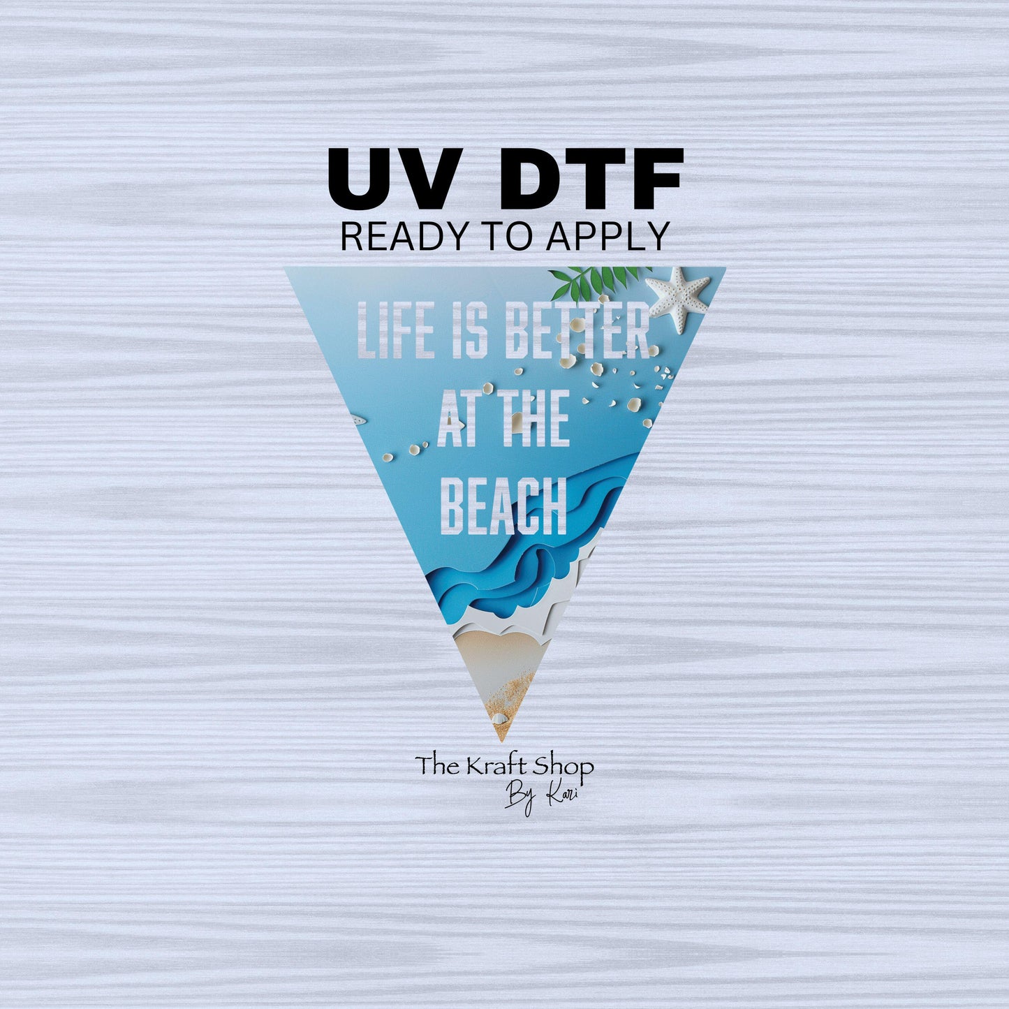 UV DTF Sticker print. Beach vsplit Life is better at the beach with peekaboo words helper tumbler decal. #5266