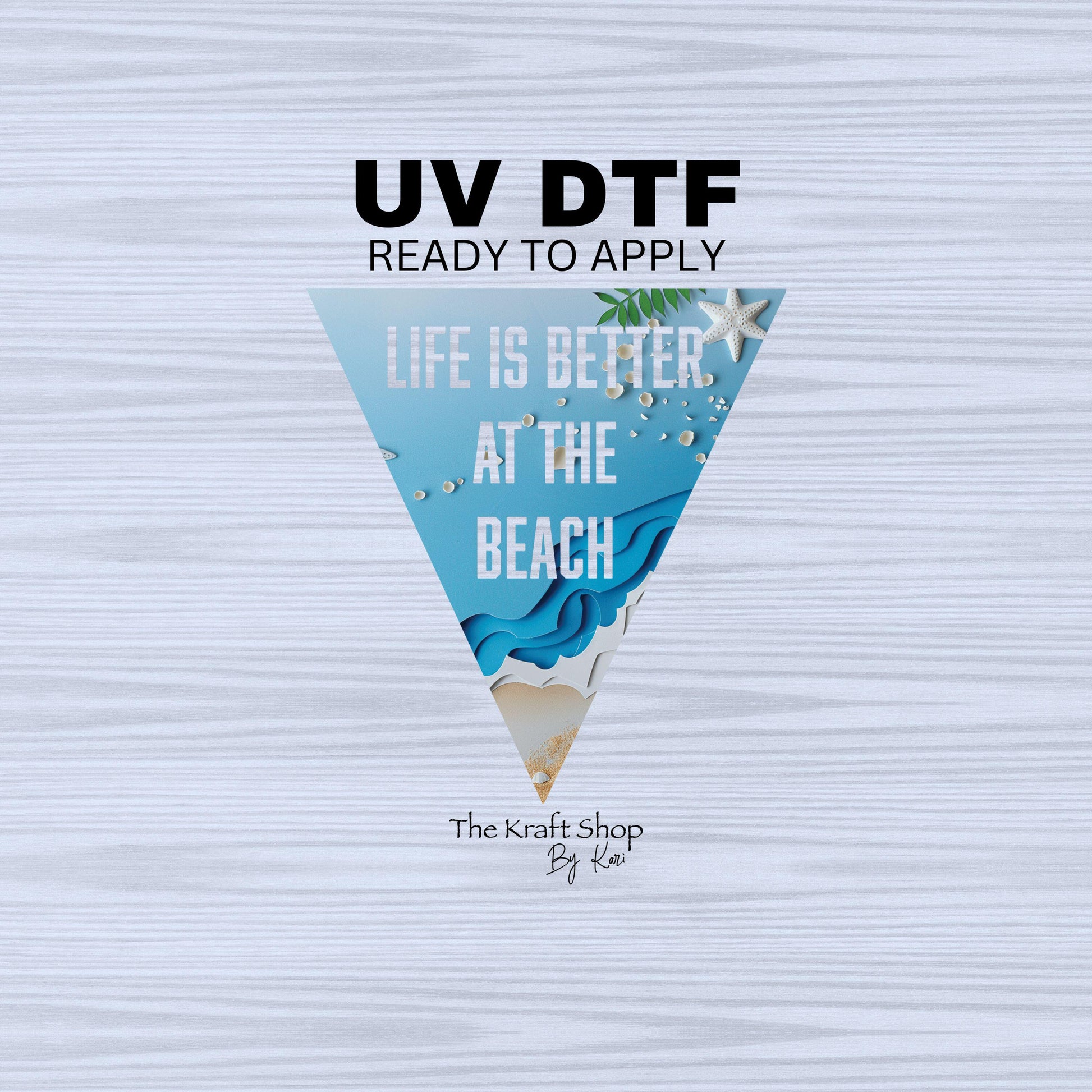 UV DTF Sticker print. Beach vsplit Life is better at the beach with peekaboo words helper tumbler decal. #5266