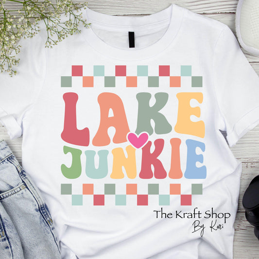 DTF ready to press transfer. Lake Junkie retro colors transfer, DTF Print#11404