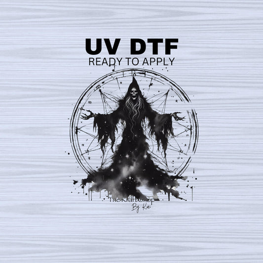 UV DTF Sticker print. Evil witch witchcraft witch with robe decal, tumbler decal, permanent sticker. #10244