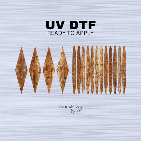 UV DTF Sticker print. Woodgrain strips with wood accents decal, tumbler decal,UV wrap for glass can tumbler#5271