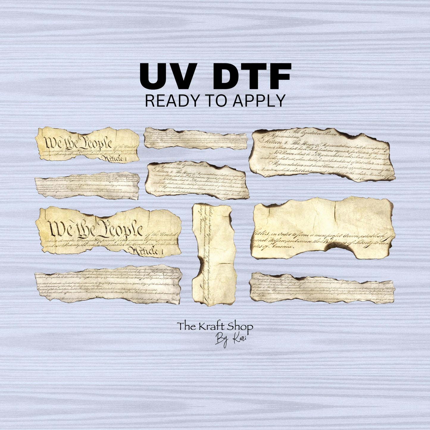 UV DTF Sticker prints. We the people ripped paper element sheet bundle decal, permanent sticker. #10226
