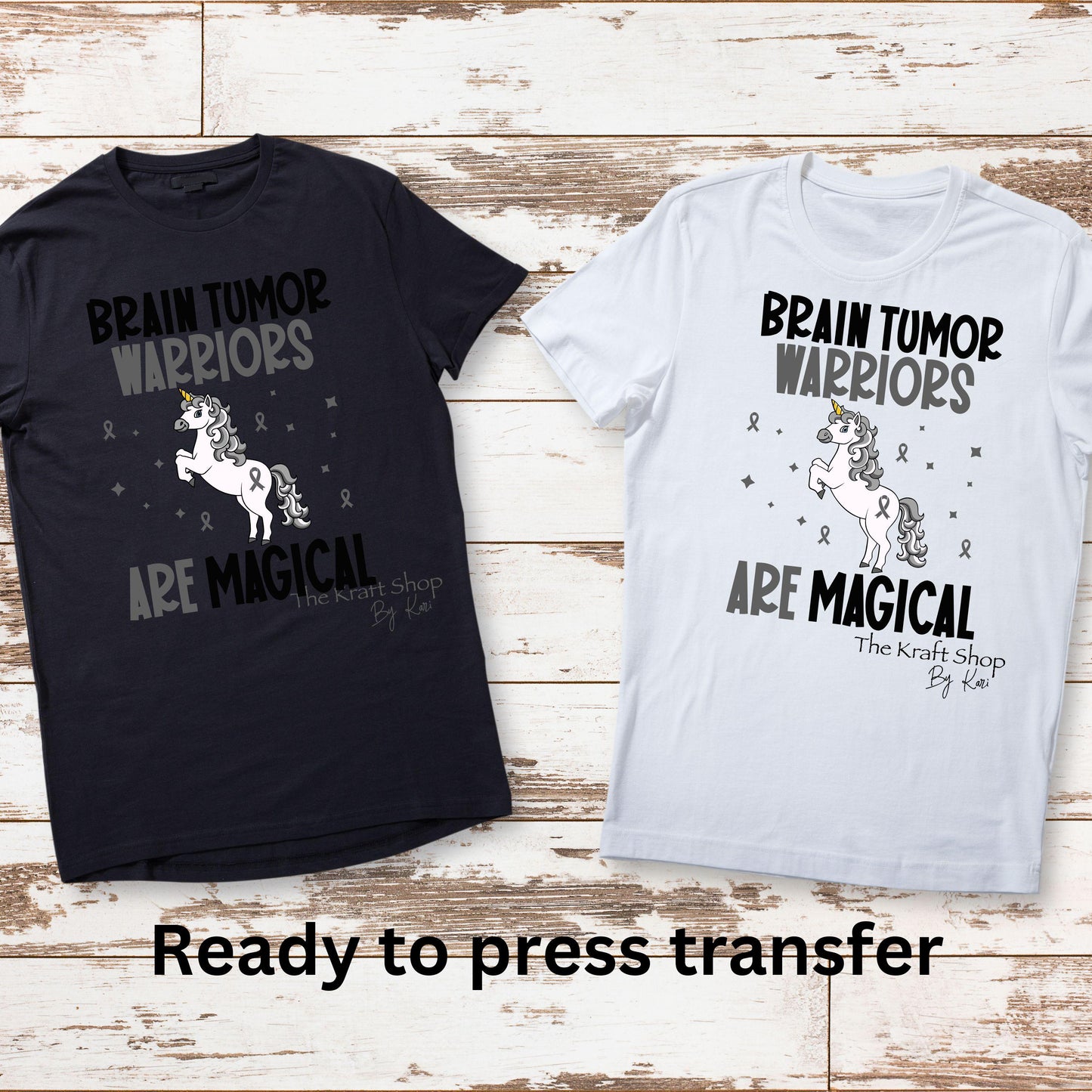DTF ready to press transfer. Brain tumor warriors are magical unicorn. Direct to film heat press transfer. DTF Print, Heat Transfer#11411