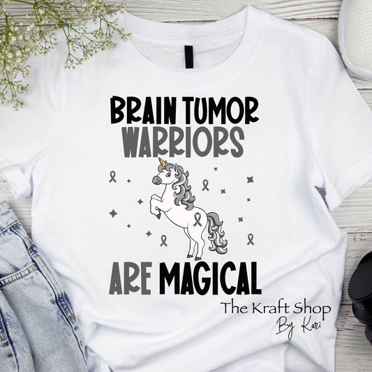 DTF ready to press transfer. Brain tumor warriors are magical unicorn. Direct to film heat press transfer. DTF Print, Heat Transfer#11411