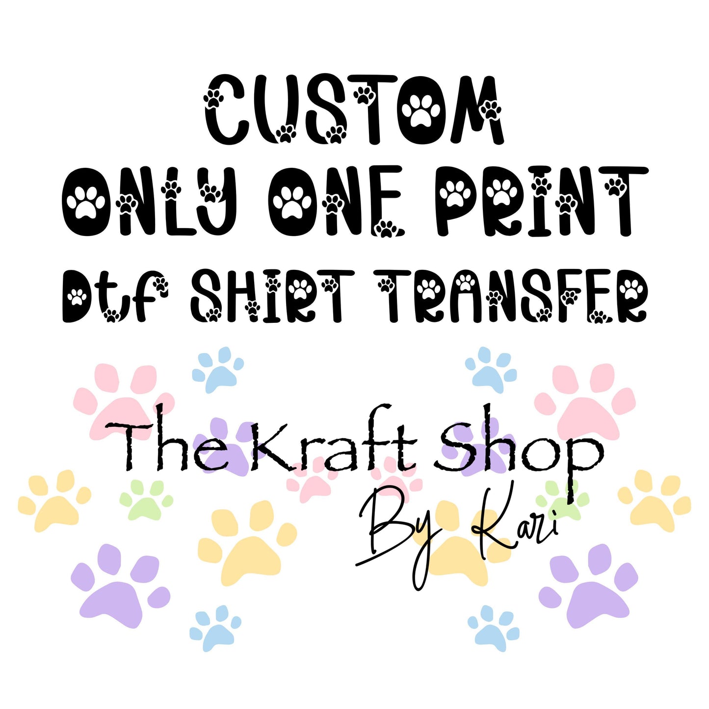 Single Custom DTF Shirt transfer. Ready to heat press transfers. Business essentials. Custom orders.