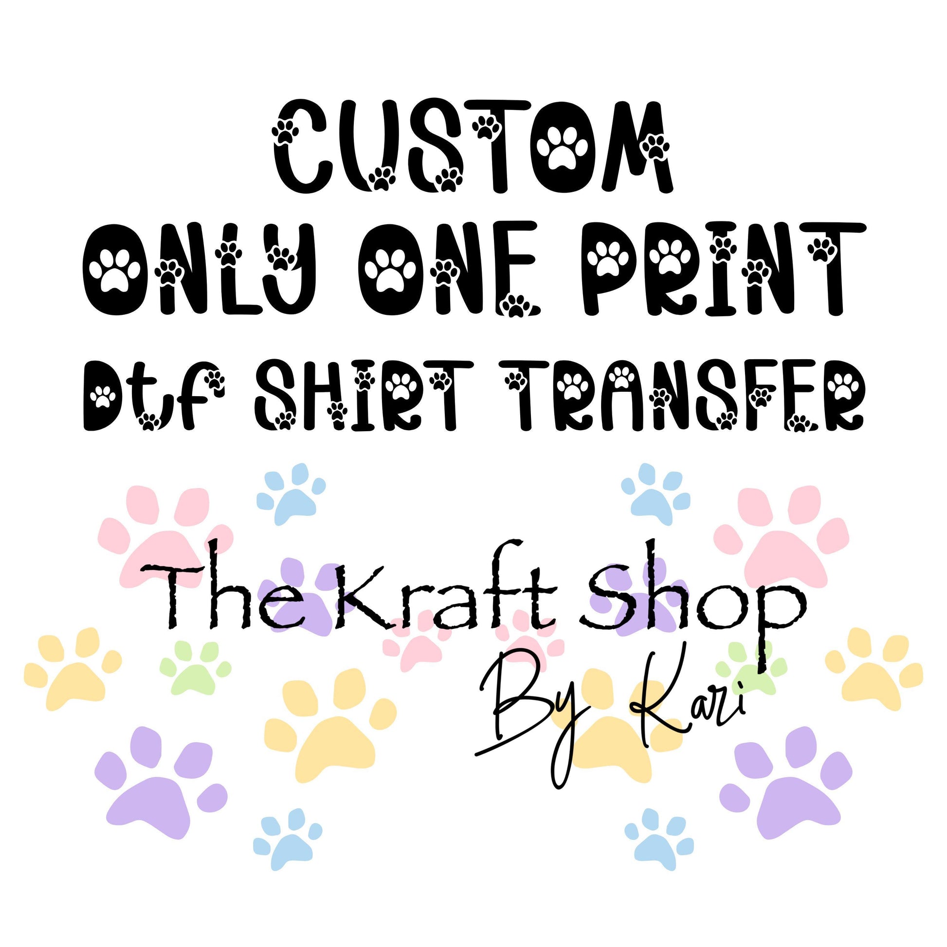 Single Custom DTF Shirt transfer. Ready to heat press transfers. Business essentials. Custom orders.