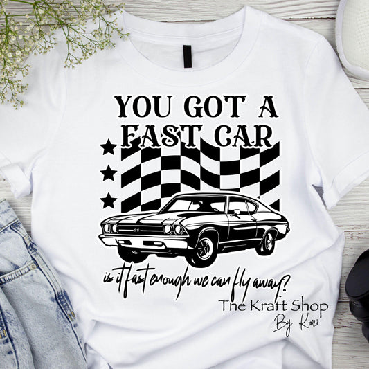 DTF ready to press transfer. You got a fast car is it fast enough. Direct to film heat press transfer. DTF Print, Heat Transfer#11419
