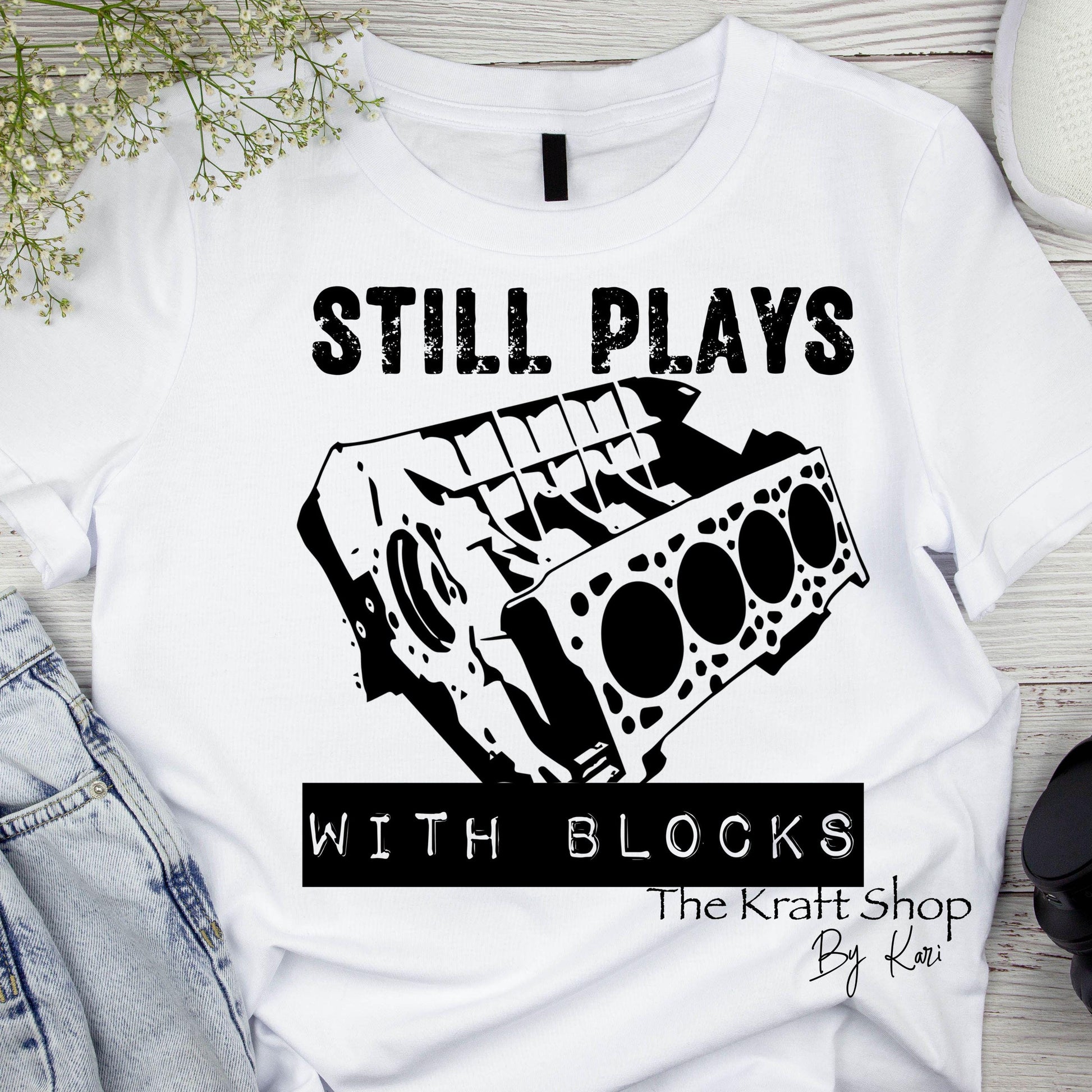 DTF ready to press transfer. Still plays with blocks. Direct to film heat press transfer. DTF Print, Heat Transfer#11422