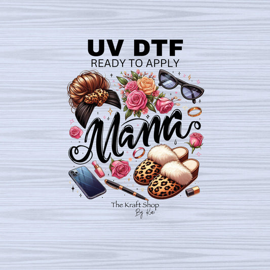 UV DTF Sticker print. Mama bougie elements wrap or decals, tumbler decal, permanent sticker. #4453