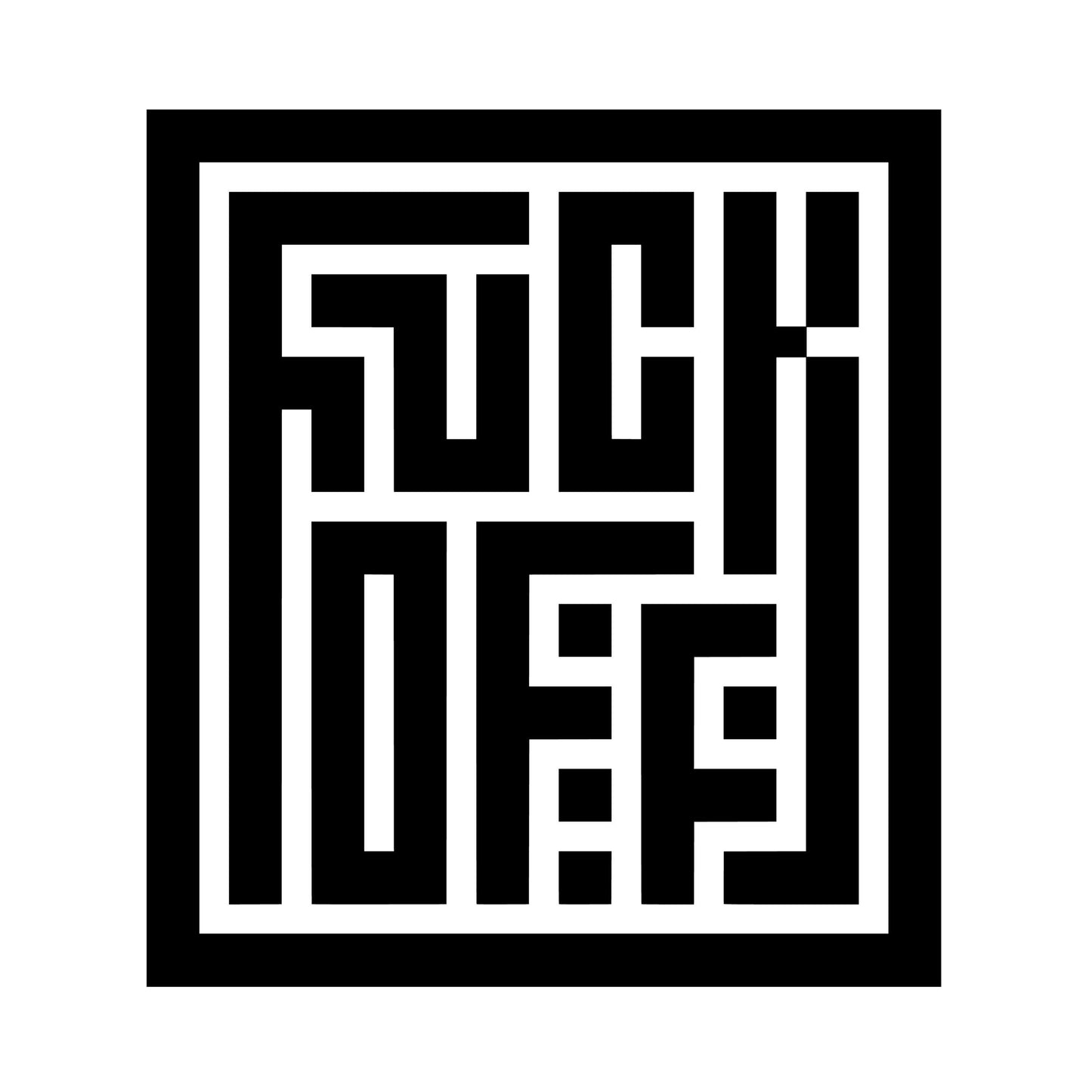 UV DTF Sticker print. Fuck off hidden message square decal, tumbler decal, permanent sticker. Uv wrap for glass can tumbler. #4486