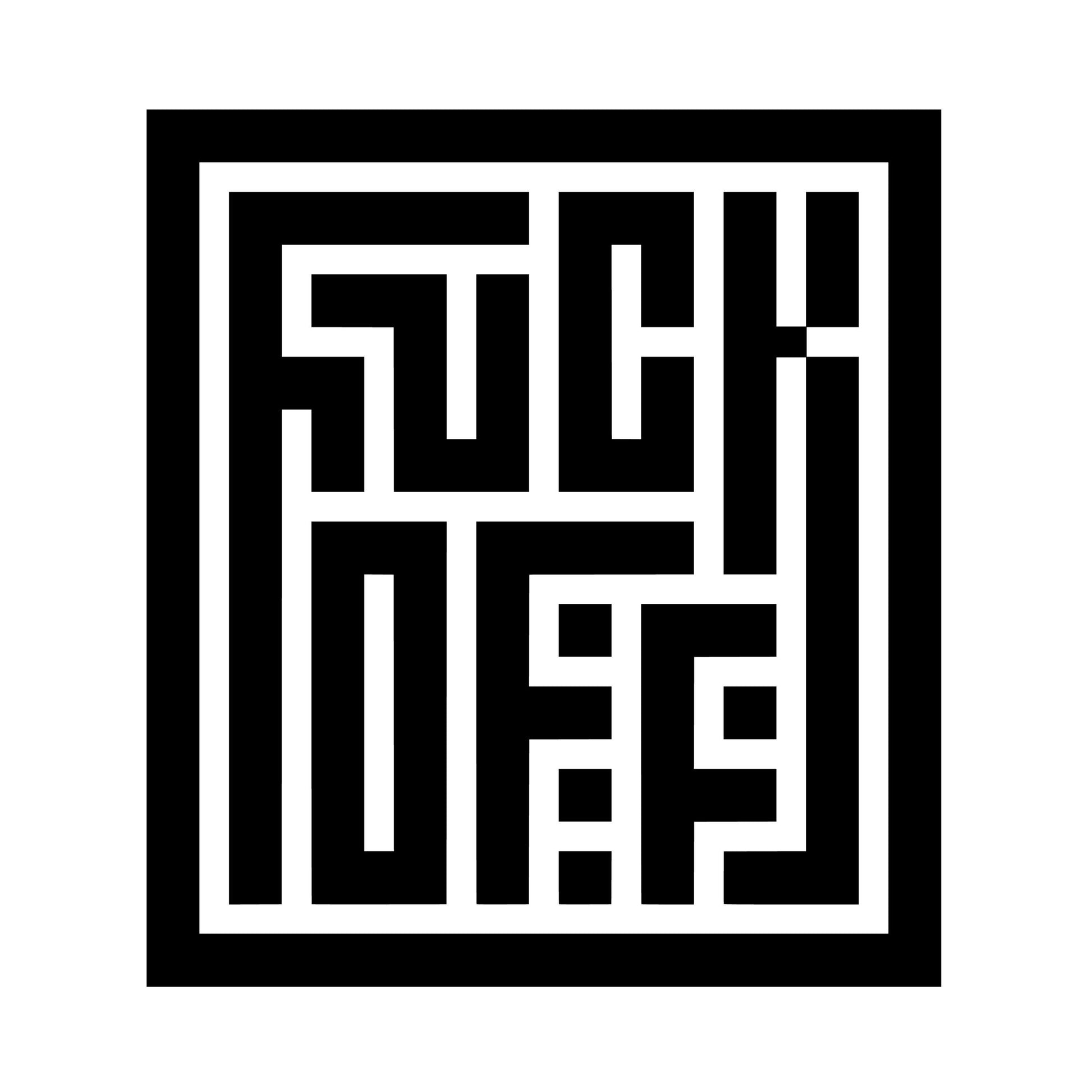 UV DTF Sticker print. Fuck off hidden message square decal, tumbler decal, permanent sticker. Uv wrap for glass can tumbler. #4486