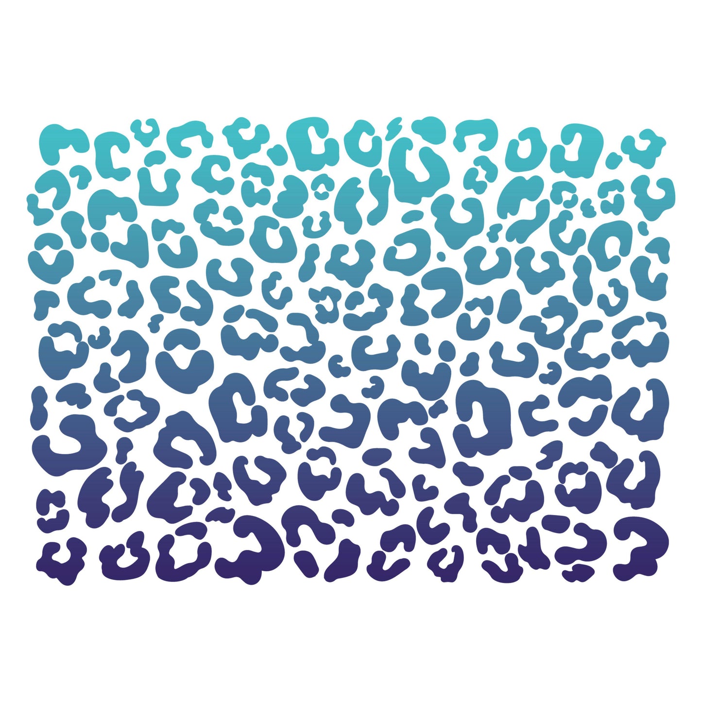 UV DTF Sticker print. Leopard spots teal ombre. Cheetah spots decals, tumbler decal, permanent sticker. #10255