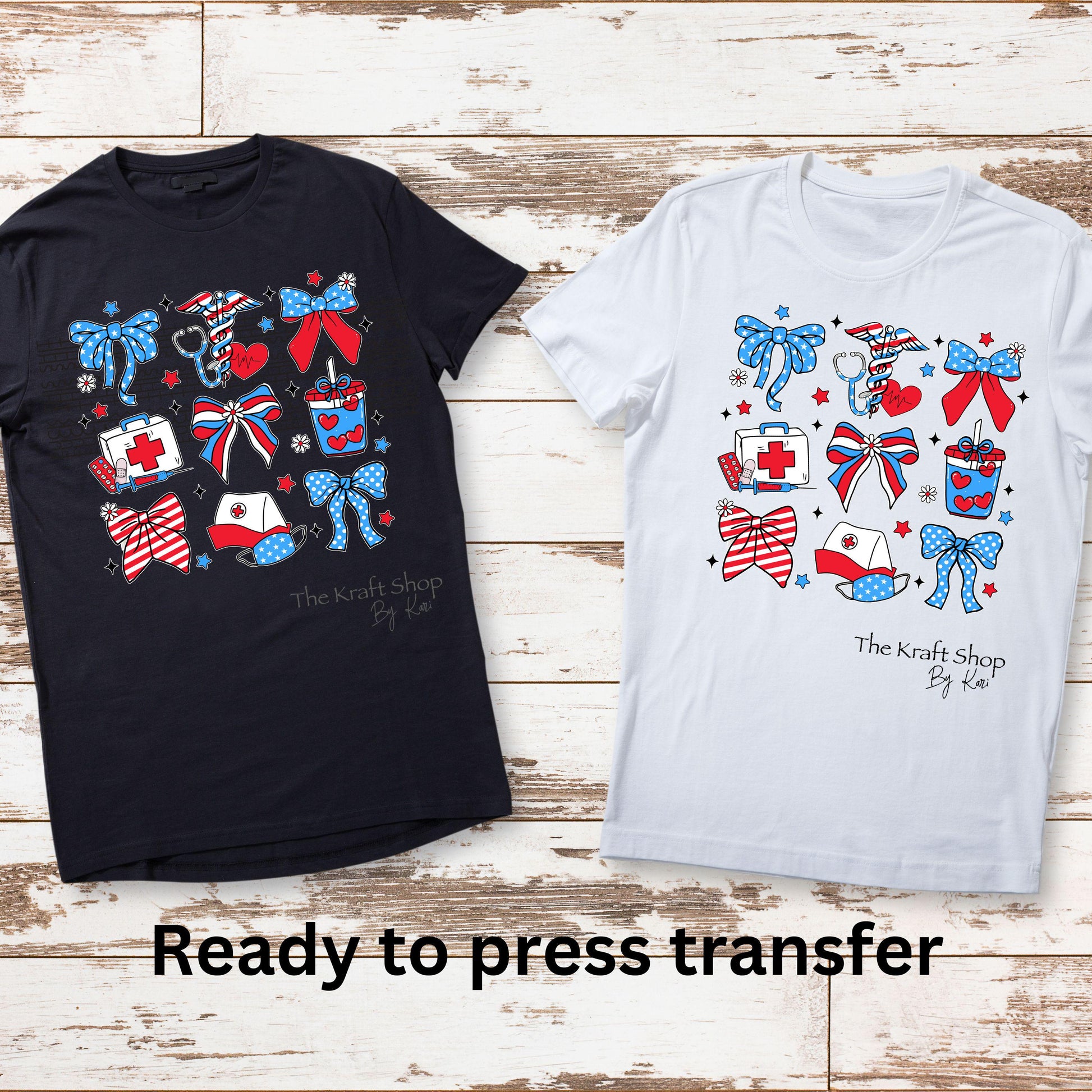 DTF ready to press transfer 4th of July nurse coquette shirt transfer, DTF Print#11448