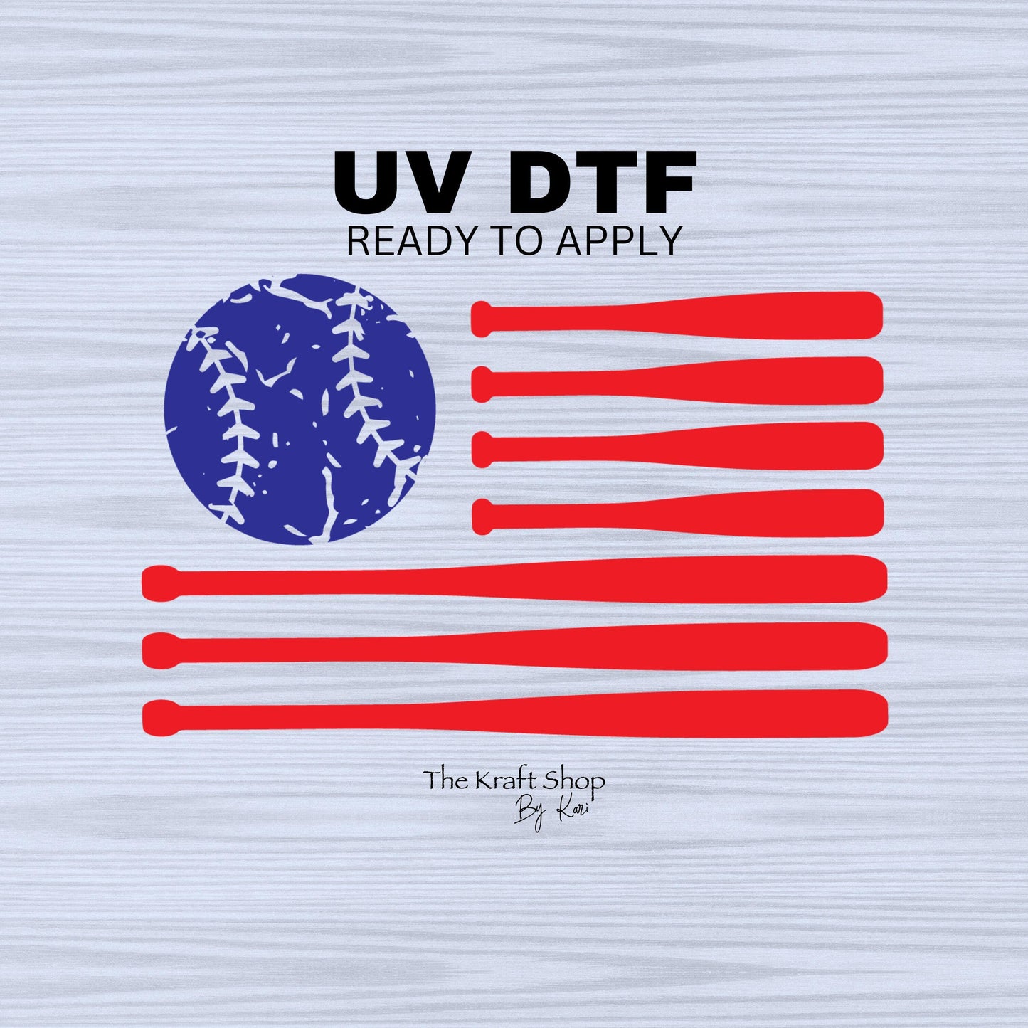 UV DTF Sticker print Baseball flag 4th of July American Patriotic decal, tumbler decal, permanent sticker. #7302