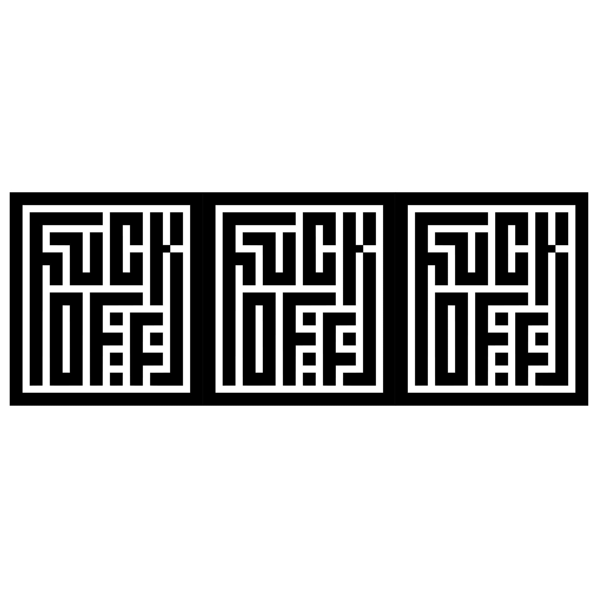 UV DTF Sticker print. Fuck off hidden message square decals tumbler decal. Glass can wrap. #5324