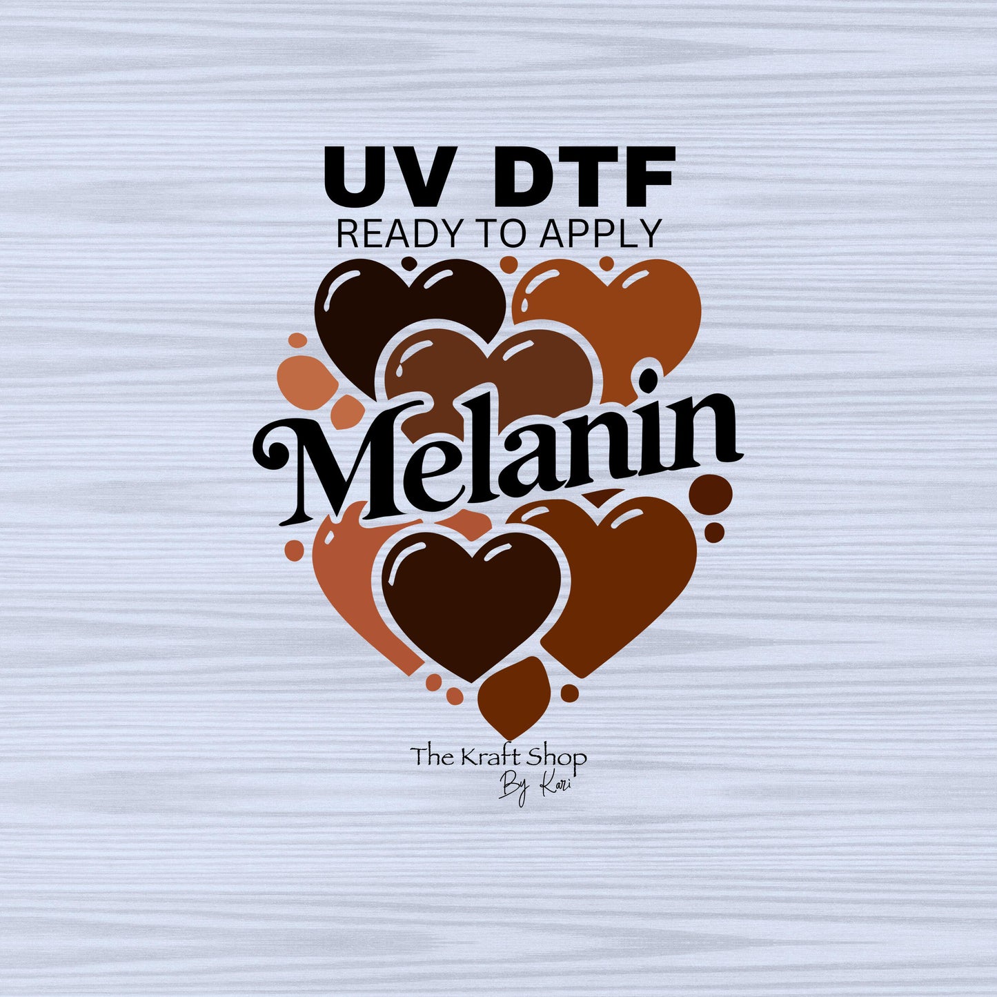 UV DTF Sticker print. Melanin hearts black girl magic permanent sticker tumbler decal #4508
