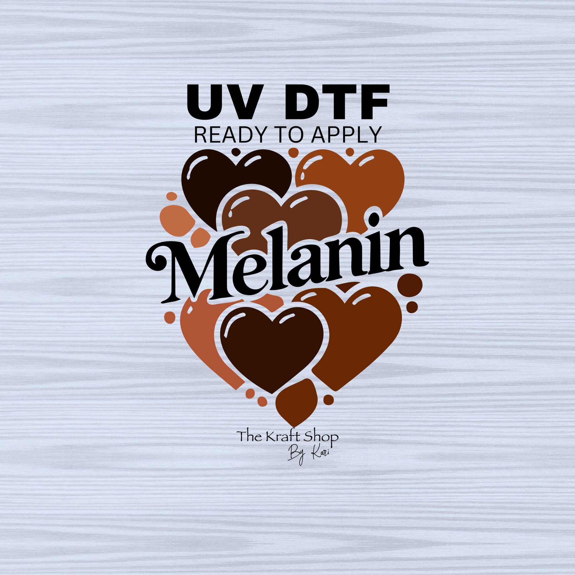 UV DTF Sticker print. Melanin hearts black girl magic permanent sticker tumbler decal #4508